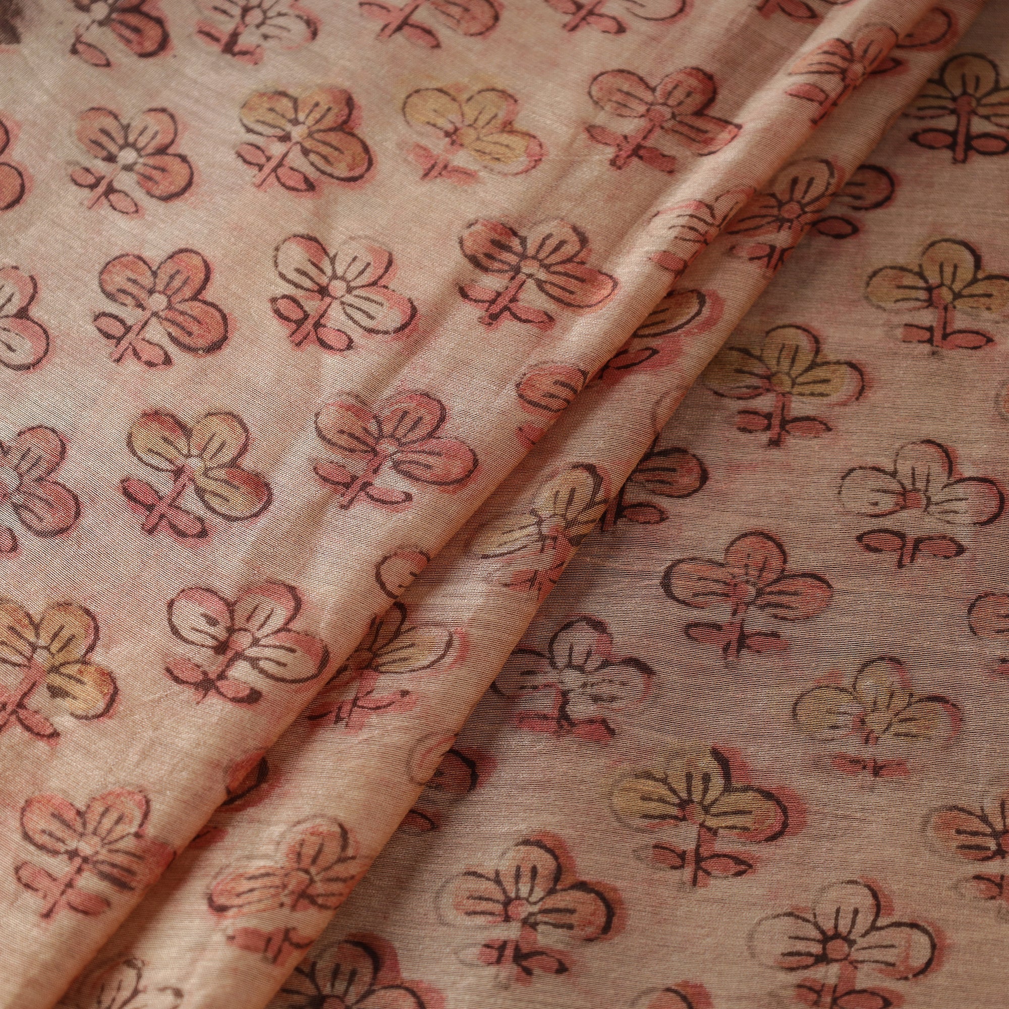 BAGRU DABU PRINTS Ajrakh Dabu Bagru Block Print Chanderi Silk Fabric 01 - view 2