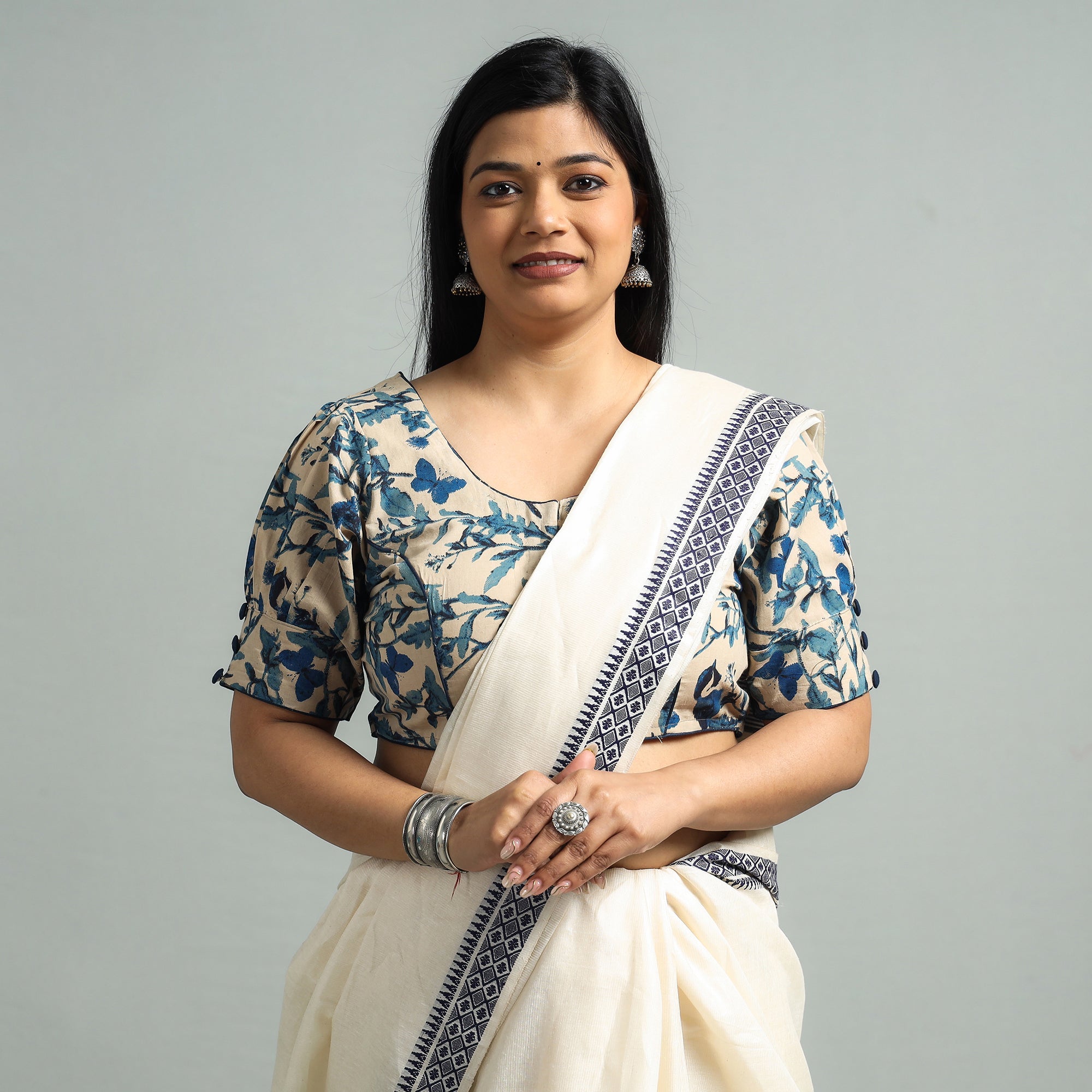 ITOKRI CASUALS Beige - Kalamkari Printed Cotton Stitched Blouse