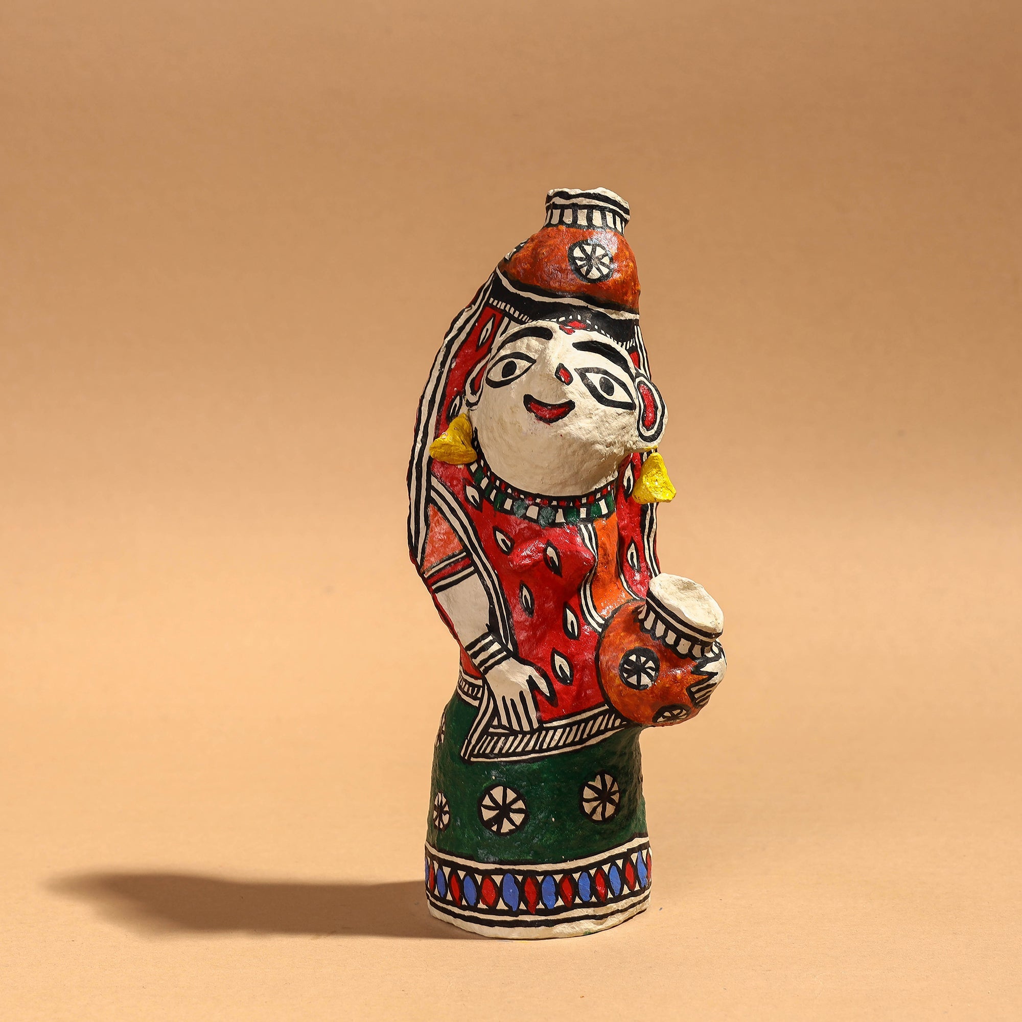 ITOKRI CRAFTS INITIATIVE Doll - Madhubani Handpainted Paper Mache Home Decor Item