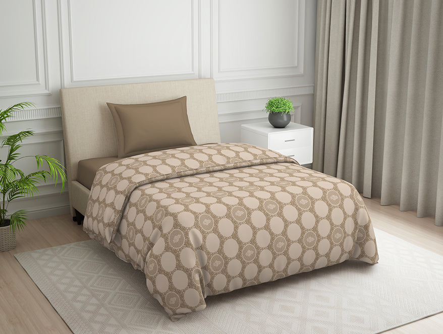 Spaces India Ornate Beige Polycotton Quilt Single Harmony - By Welspun - view 2