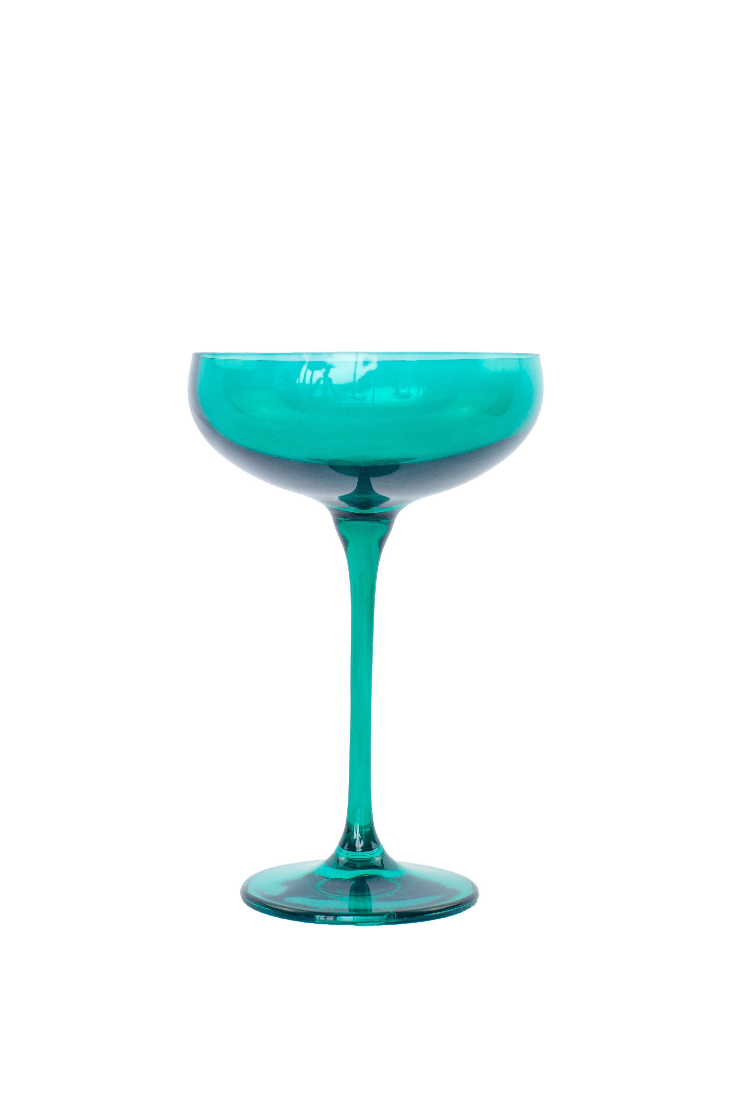 Estelle Colored Glass Estelle Colored Champagne Coupe Stemware - Set of 6 {Emerald Green} - view 8