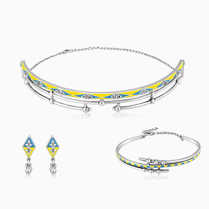 GIVA Jewellery Oxidised Silver Vintage Set Of Three