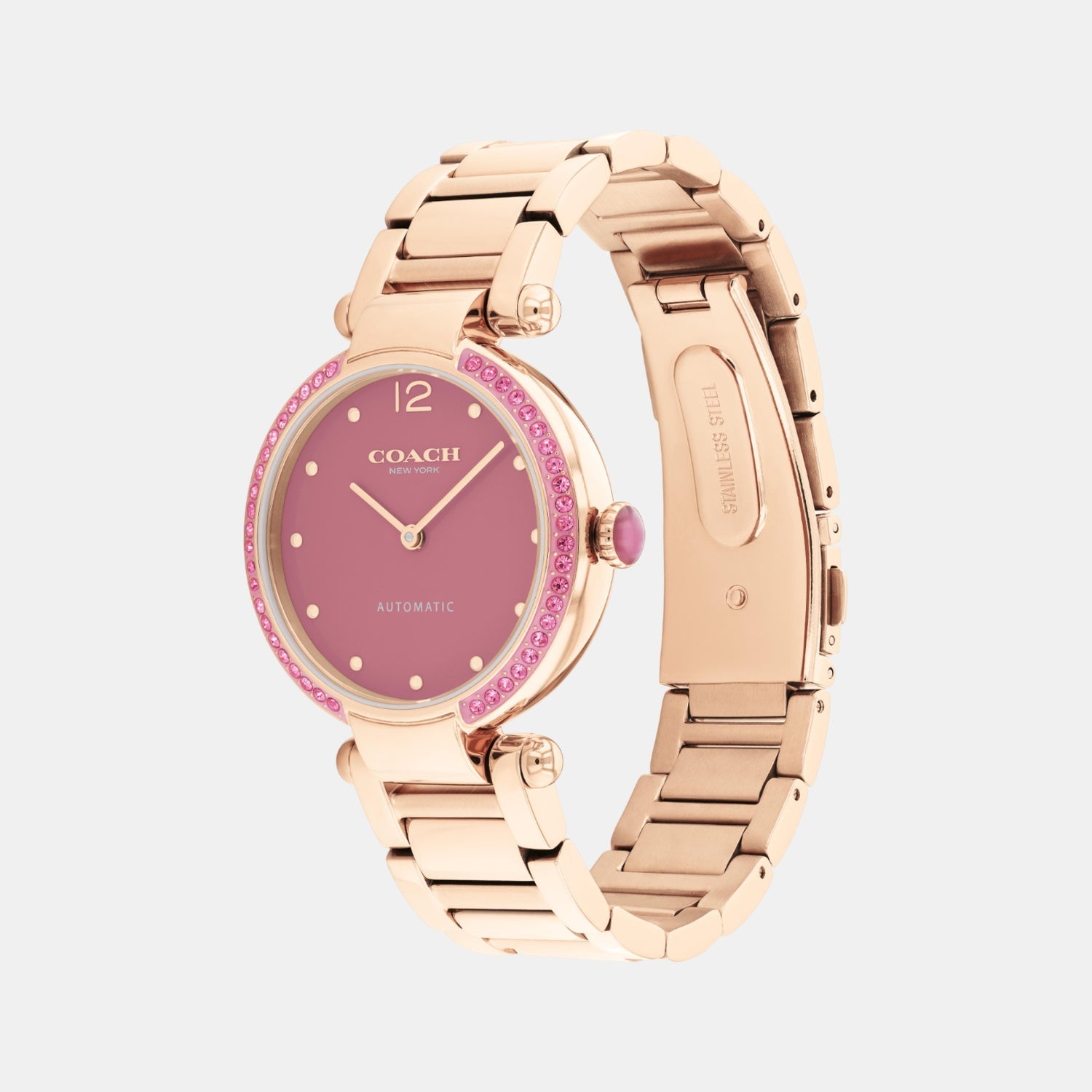 Coach Cary Women Automatic Pink Dial Analog Stainless Steel Watch 14504581 - view 2