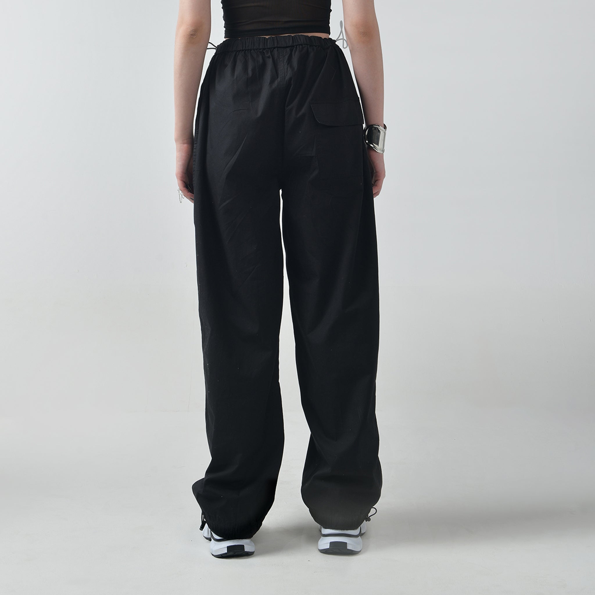 Normcore Black Parachute Pants - view 3