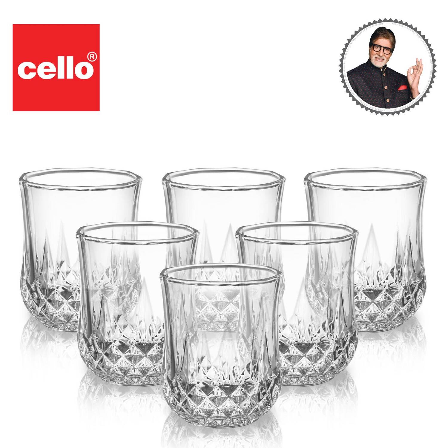 Cello Amore Glass Tumblers, Set of 6 – Clear - view 19