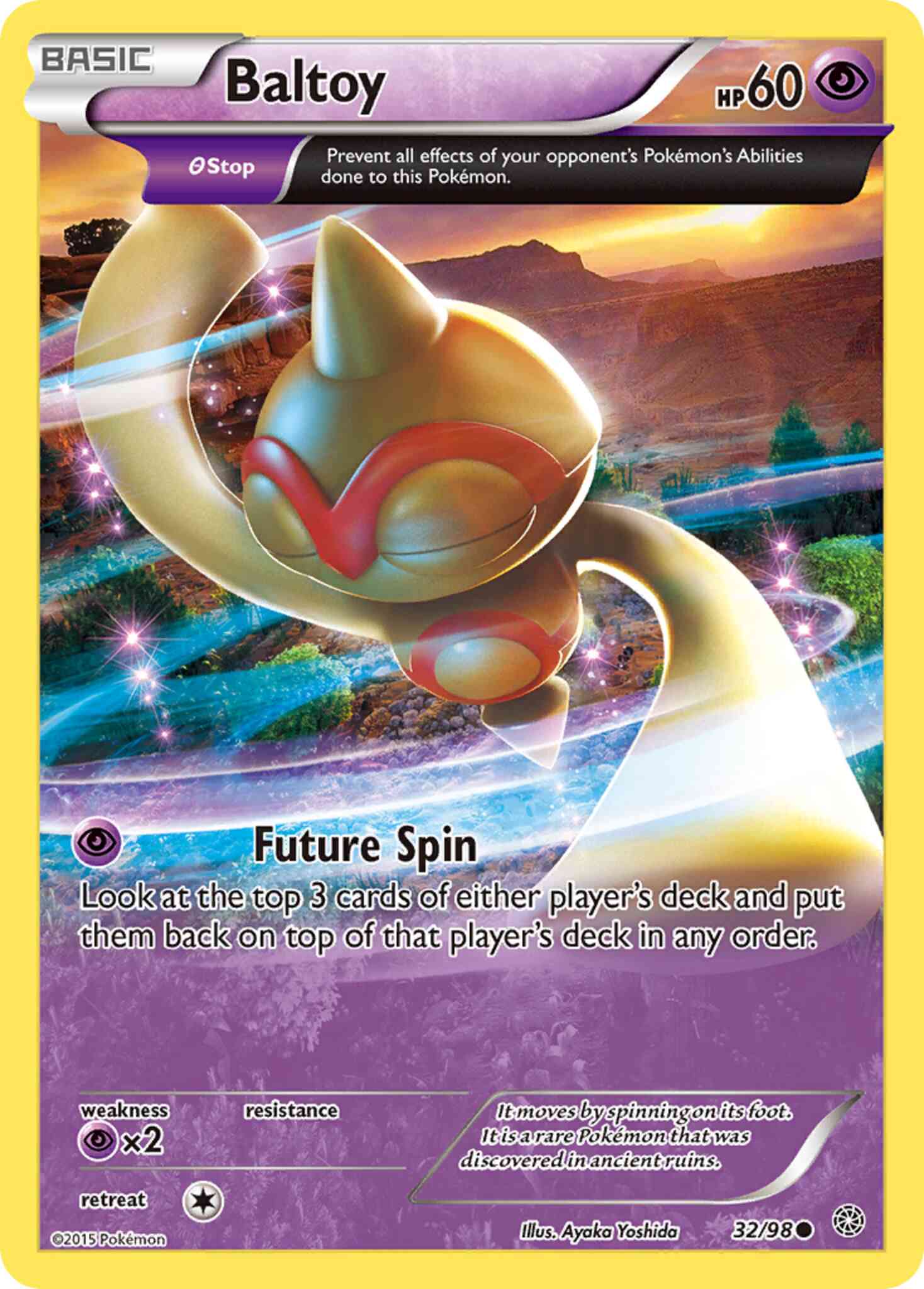 Common xy7-32 reverse – Pokémon Baltoy - 32/98 - Common [xy7-32] [Reverse Holo]