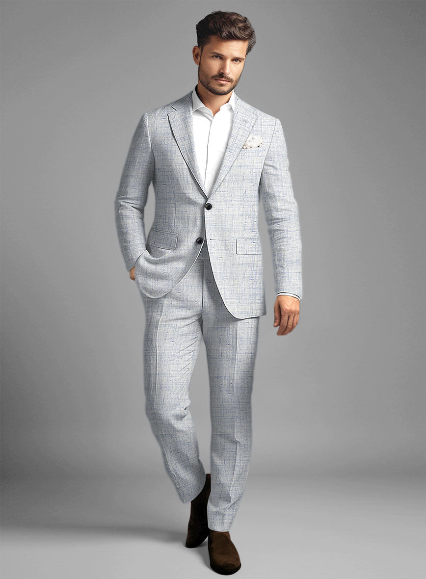 StudioSuits Solbiati Cloudweave Blue Linen Suit - view 2