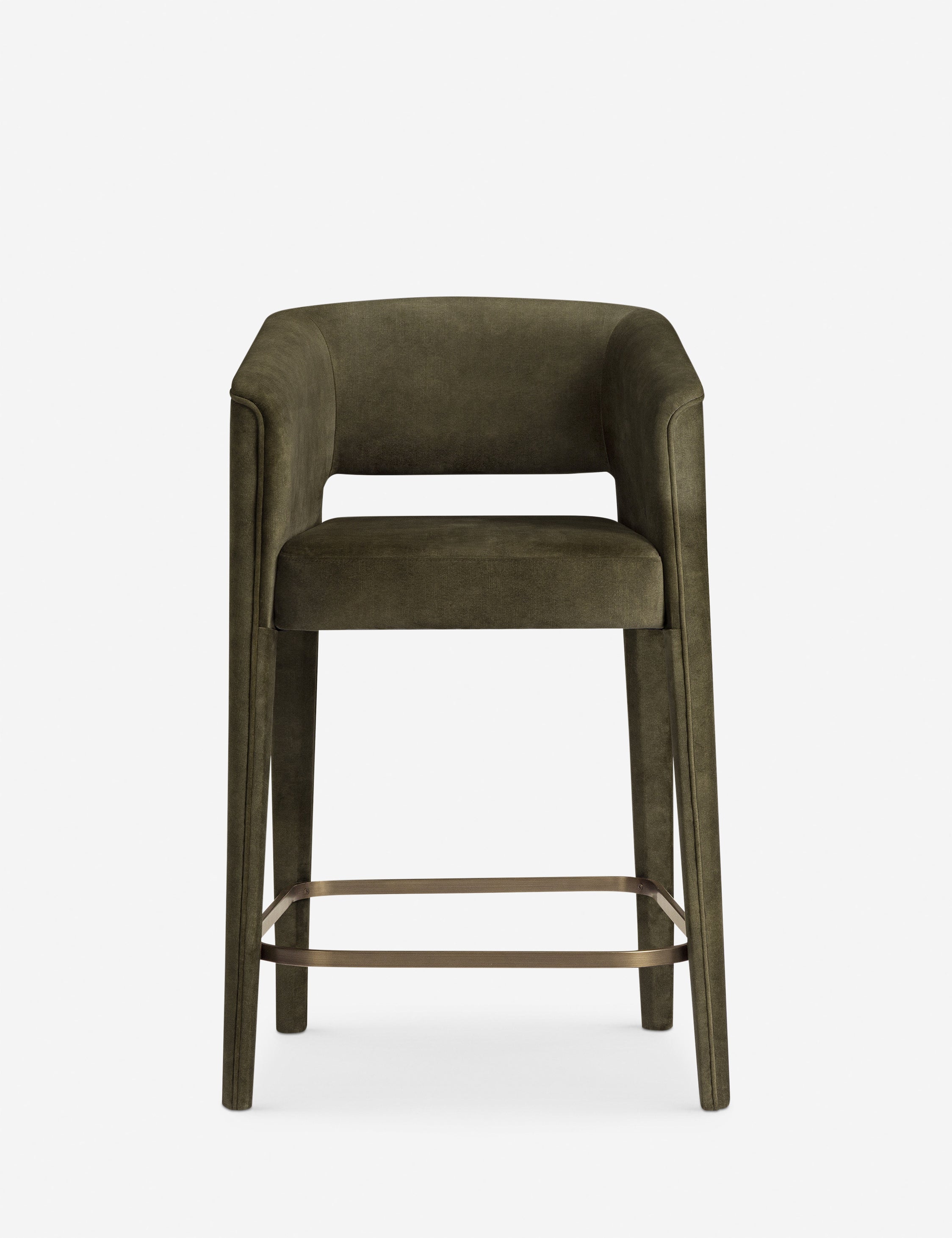 Lulu and Georgia Velez Counter Stool – Olive Velvet
