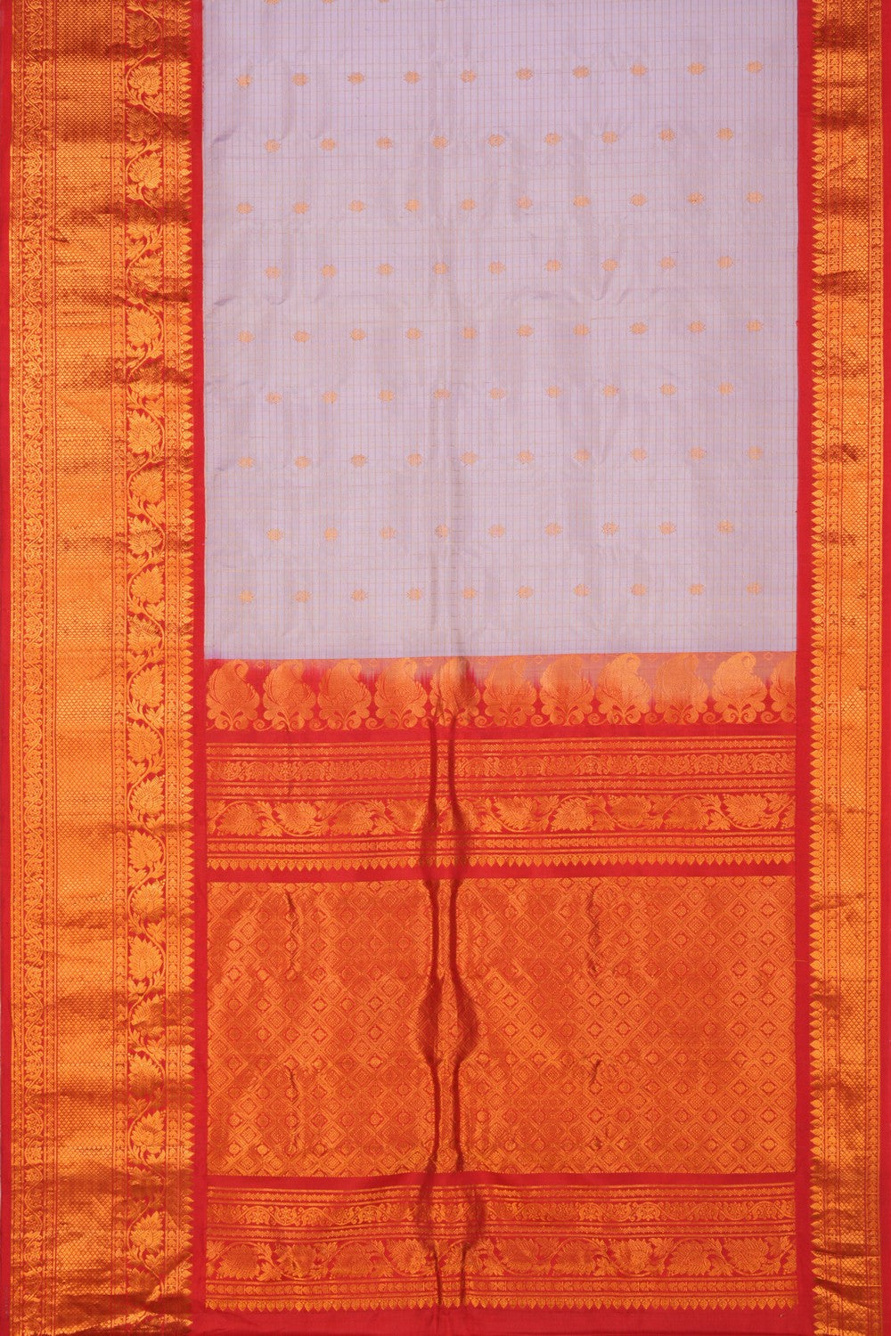 Kalanjali Gadwal Silk Kattam Purple Saree – Women's - view 3