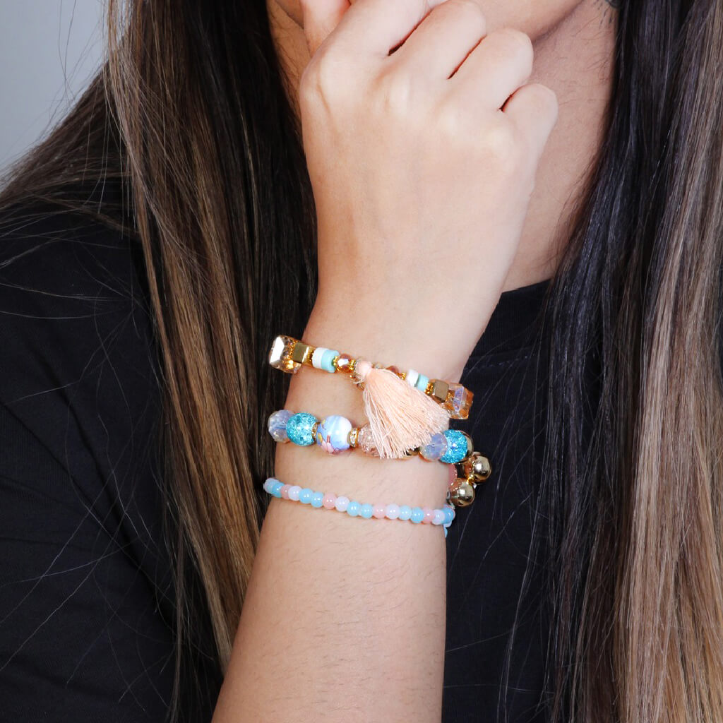 Bigsmall Beaded Charm Bracelet Set