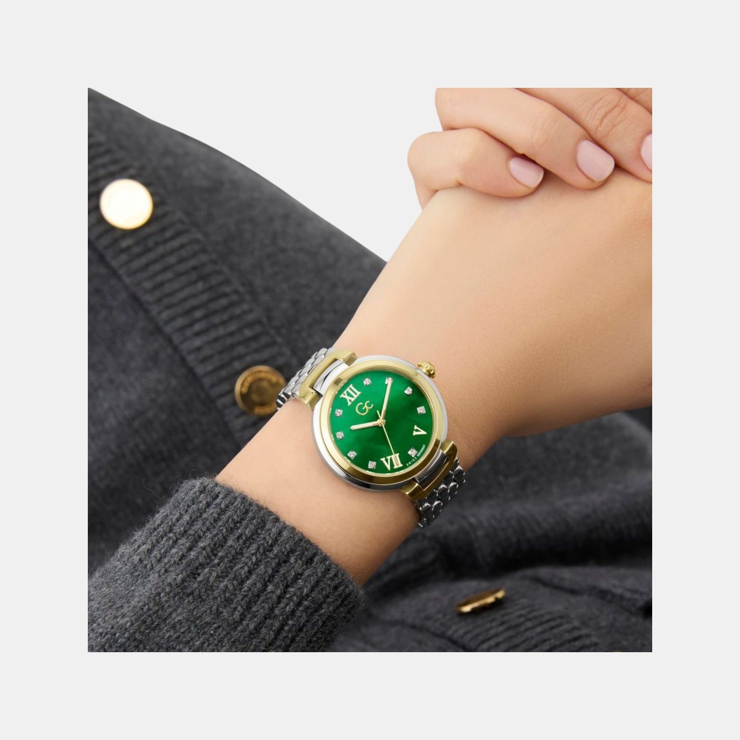 Gc Allure Women Quartz Green Dial Analog Stainless Steel Watch Z64002L1 - view 4