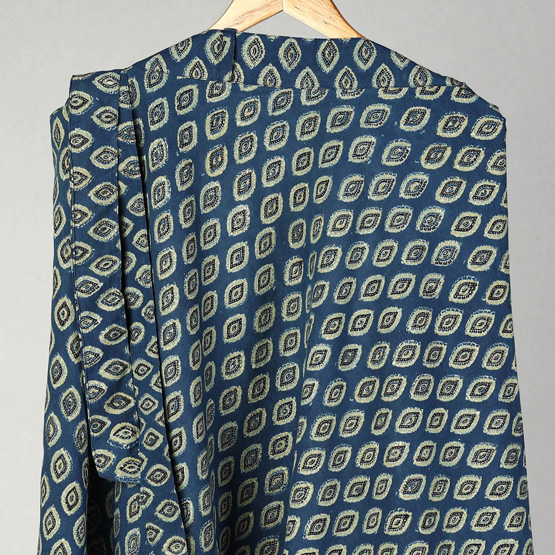 NOORI BAZAR Blue - Block Print Cotton Wrap Around Ajrakh Skirt 04 - view 2