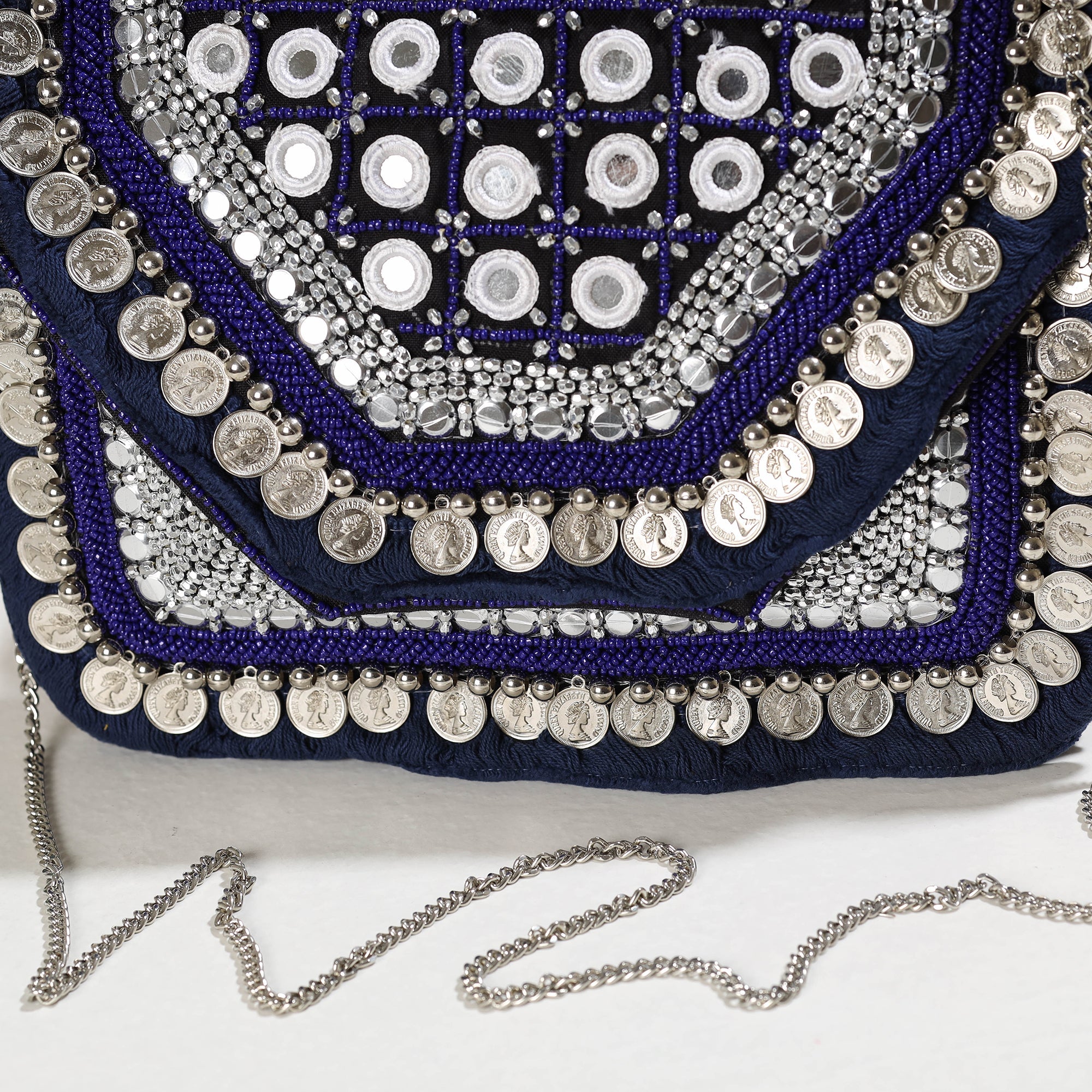 HAVELI CHRONICLES Blue - Banjara Boho Ethnic Embellished Handcrafted Sling Bag - view 5