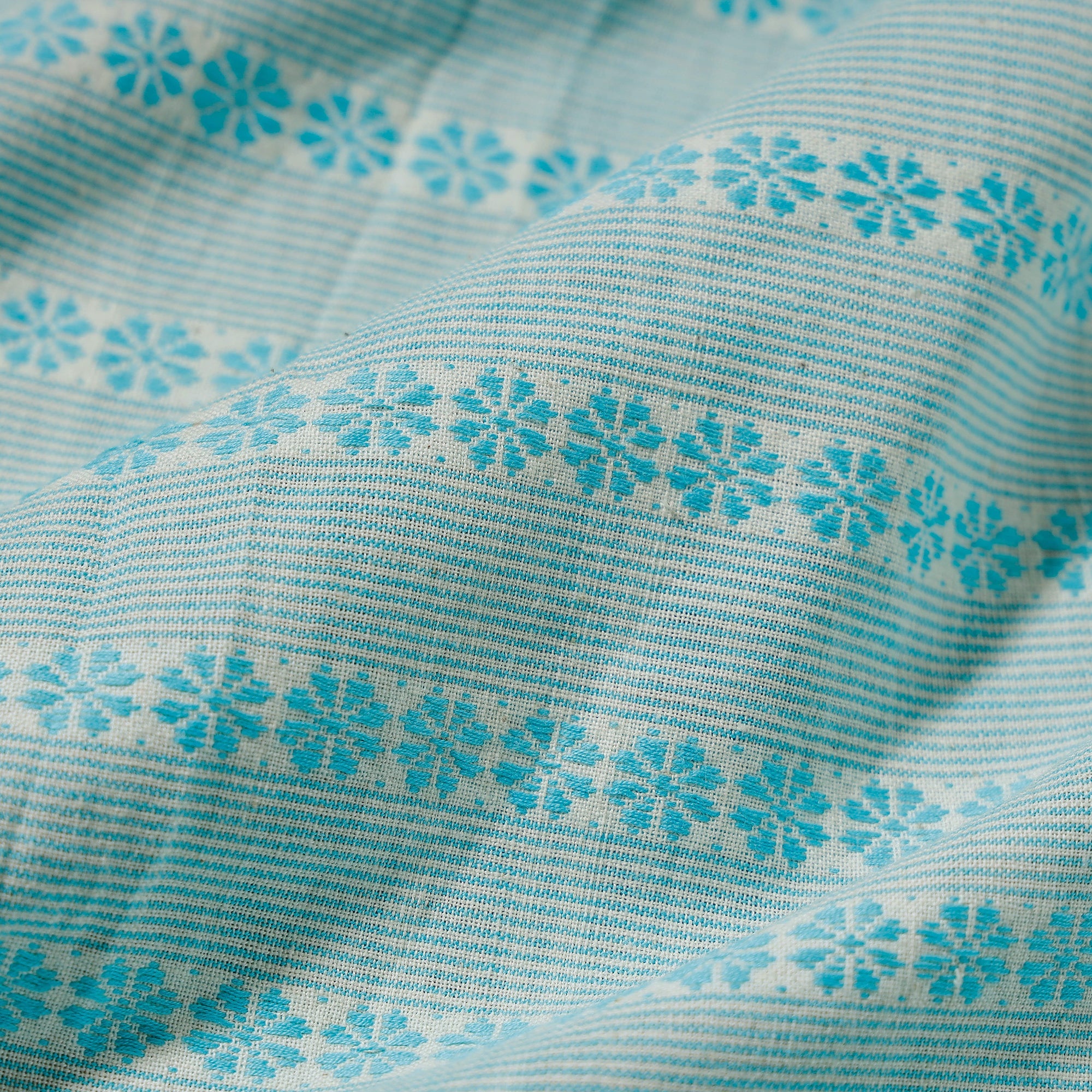 AAGOR DAAGRA AFAD Blue - Bodoweaves Handloom Cotton Fabric - view 4