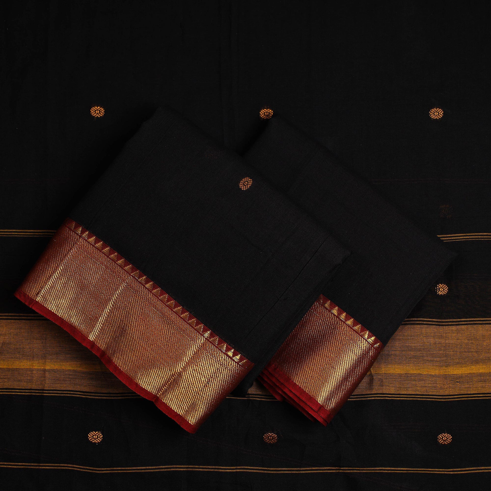 SOUTH KARGHA Black - 3pc Mercerised Cotton Dharwad Dress Material 19 - view 2