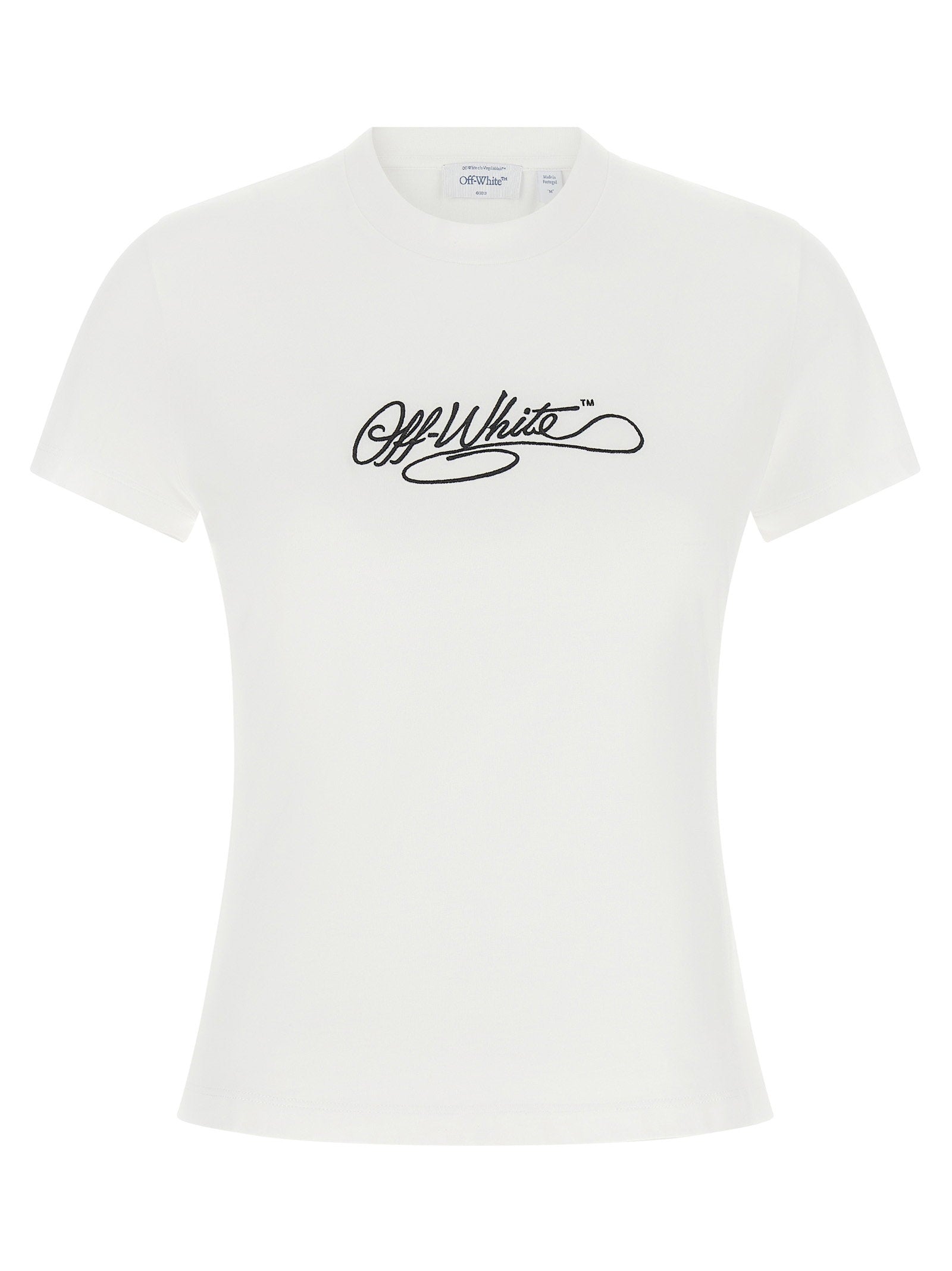Off White Logo Embroidery T-shirt – 100% cotton