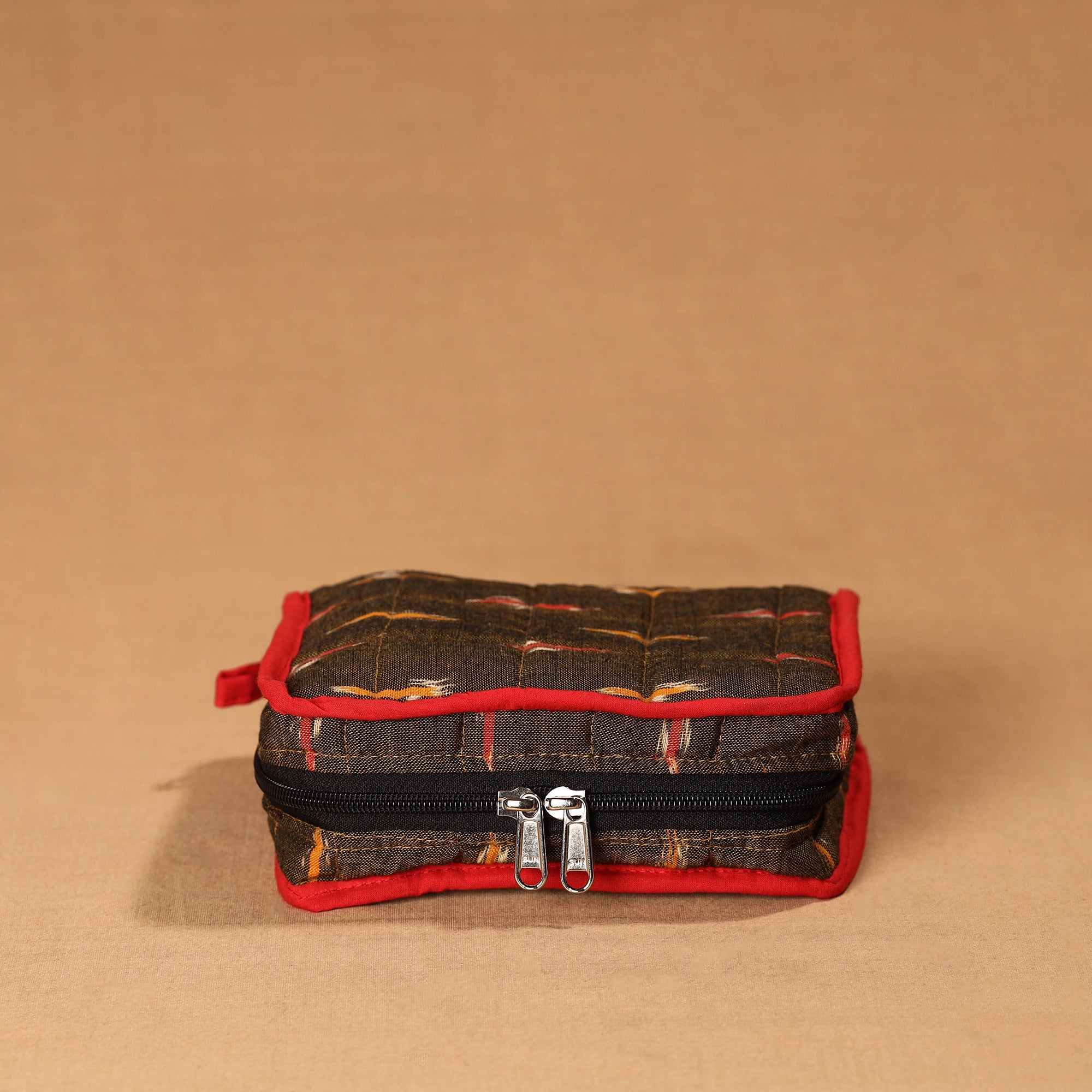 NOORI BAZAR Brown - Handmade 4 Pockets Cotton Jewellery Bag 14