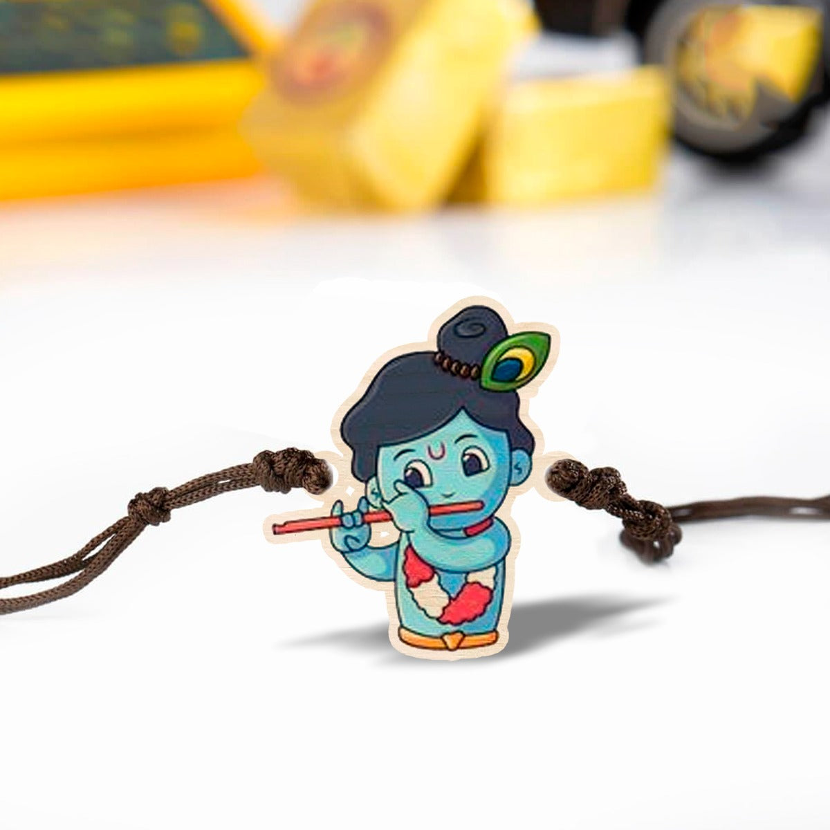 Bigsmall_cc Krishna Wooden Beautiful Rakhi - view 2