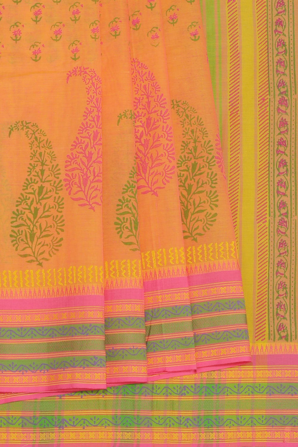 Kalanjali Ethnics Hand block printed cotton saree - view 2