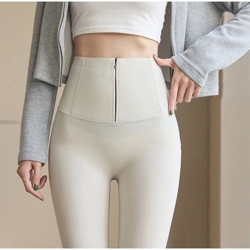 Alamode By Akanksha Martha Slimming Premium Fleece Leggings with Buttons - view 8