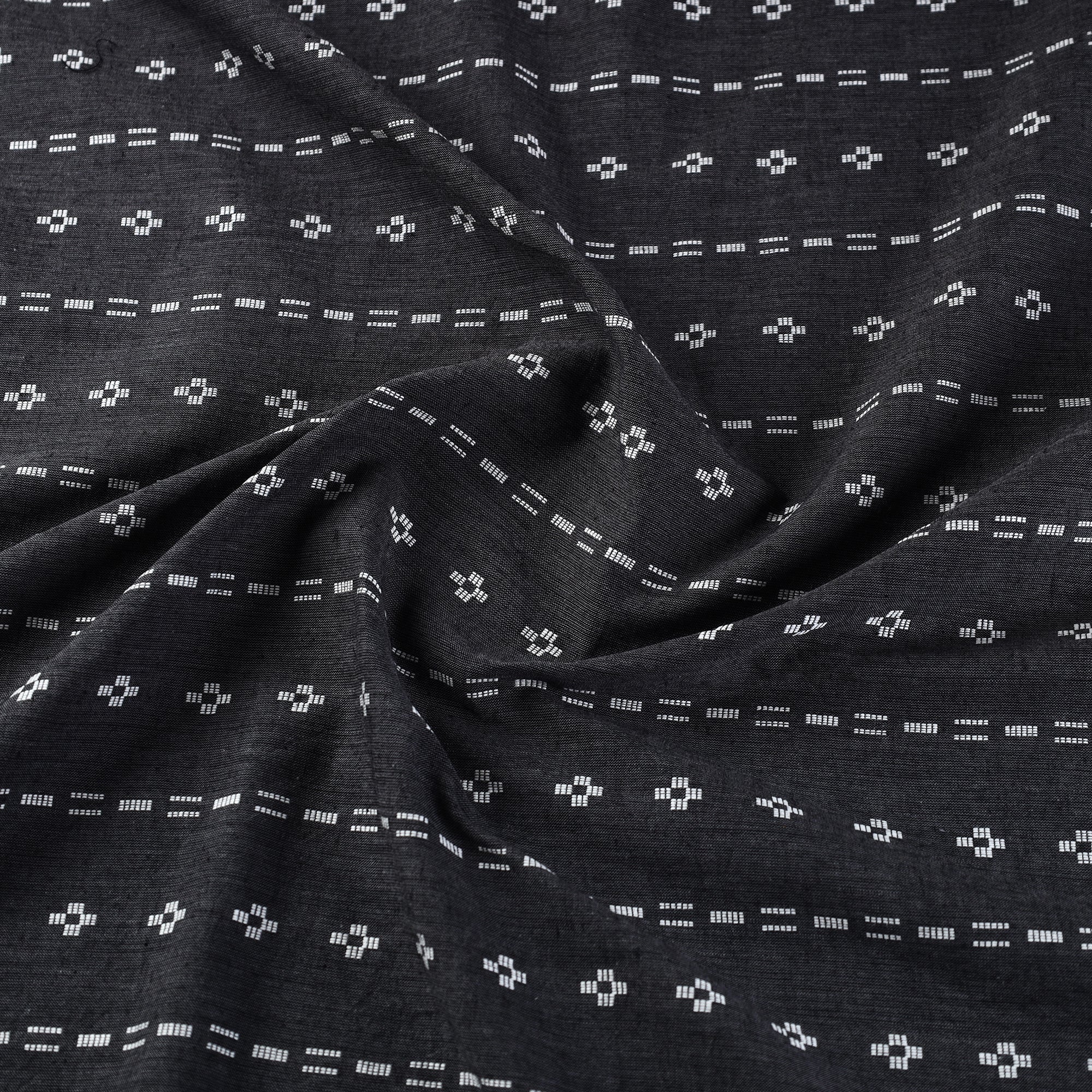 ITOKRI CRAFTS INITIATIVE Black - Prewashed Cotton Jacquard Fabric 01 - view 2