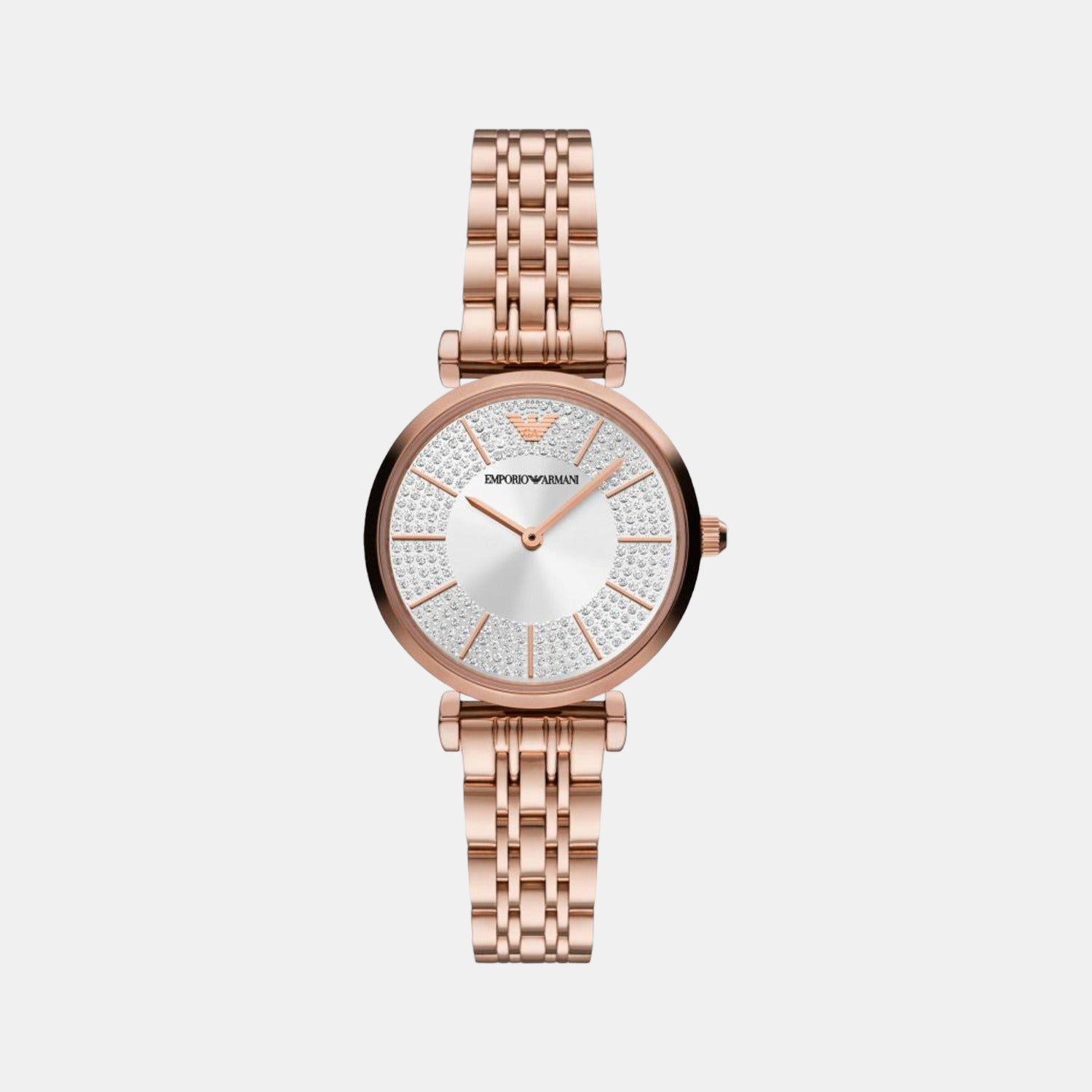 Emporio Armani Gianni T-Bar Women Quartz Silver Dial Analog Stainless Steel Watch AR11446