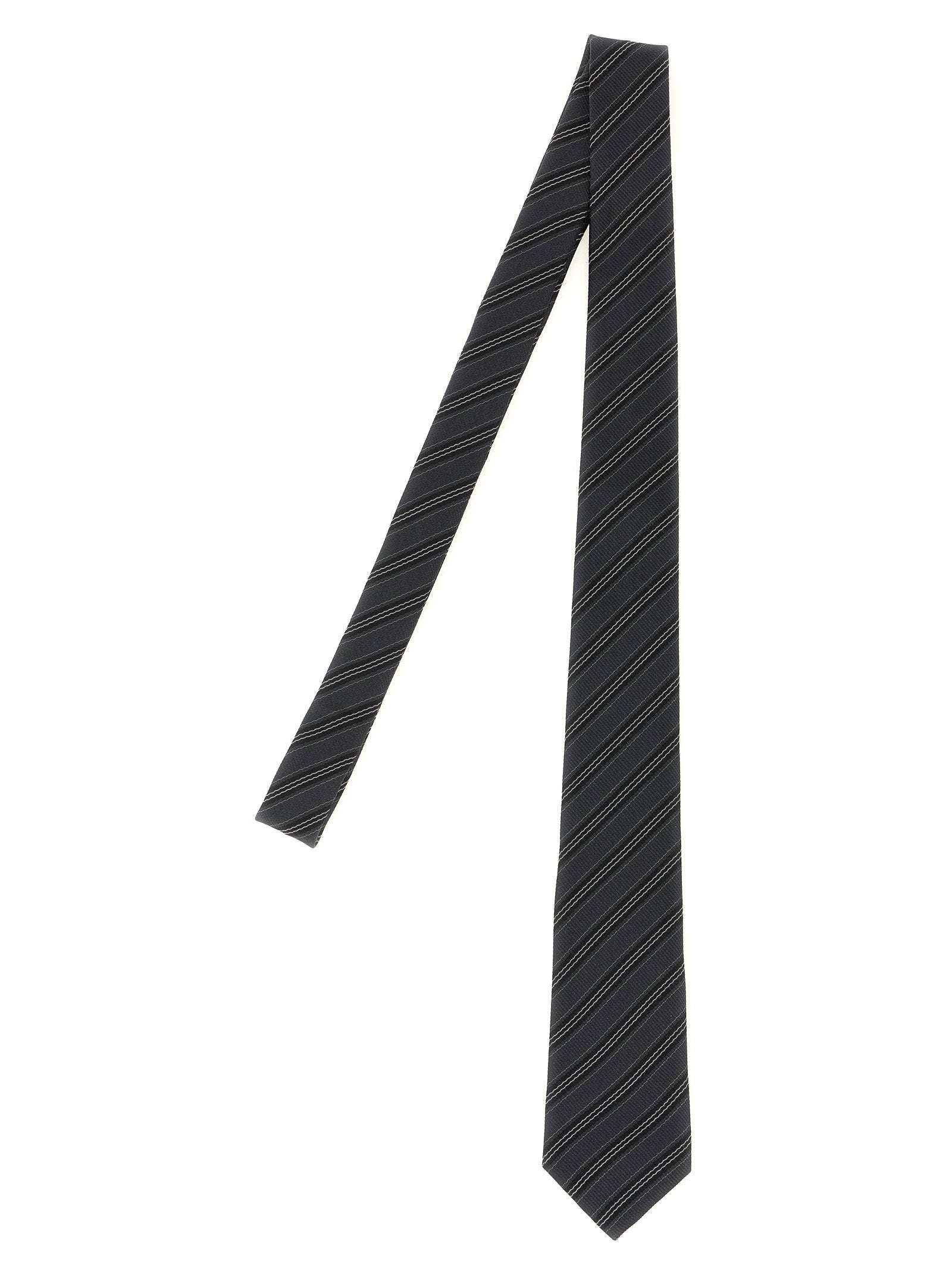 Saint Laurent Striped Tie – 100% silk