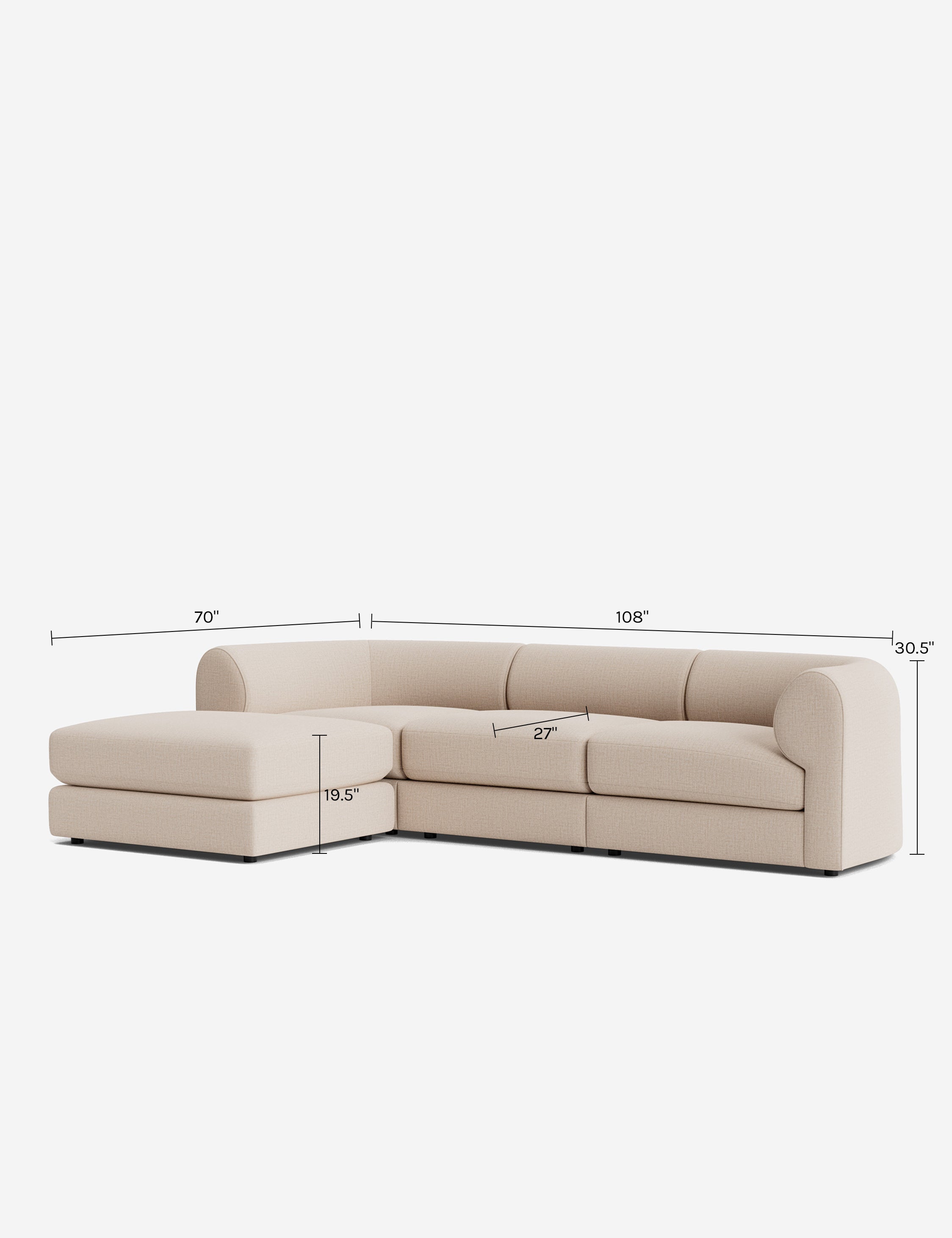 Lulu and Georgia Sergio Modular Sectional Sofa With Ottoman - view 233
