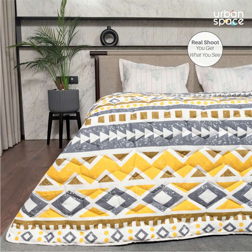 Urban Space -Home Furnishing Store Fluffy & Heavy 200 GSM Microfiber Reversible Quilted Winter Comforters (Newyork-Single, Double)
