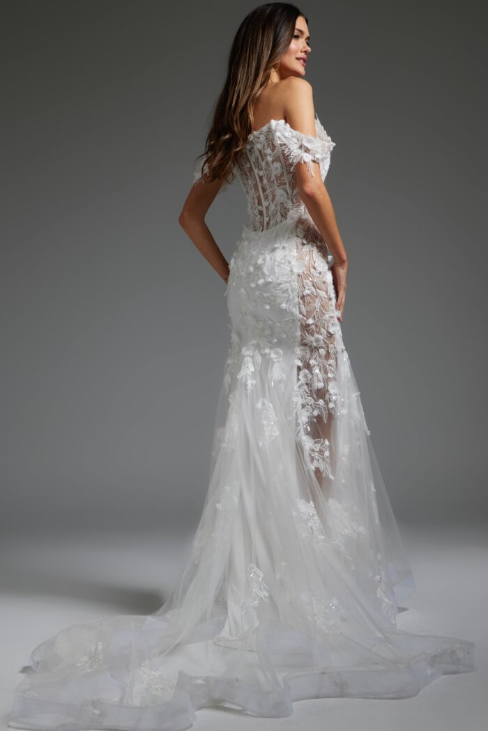 Jovani JB38224 Long Mermaid Bridal Wedding Dress - view 2