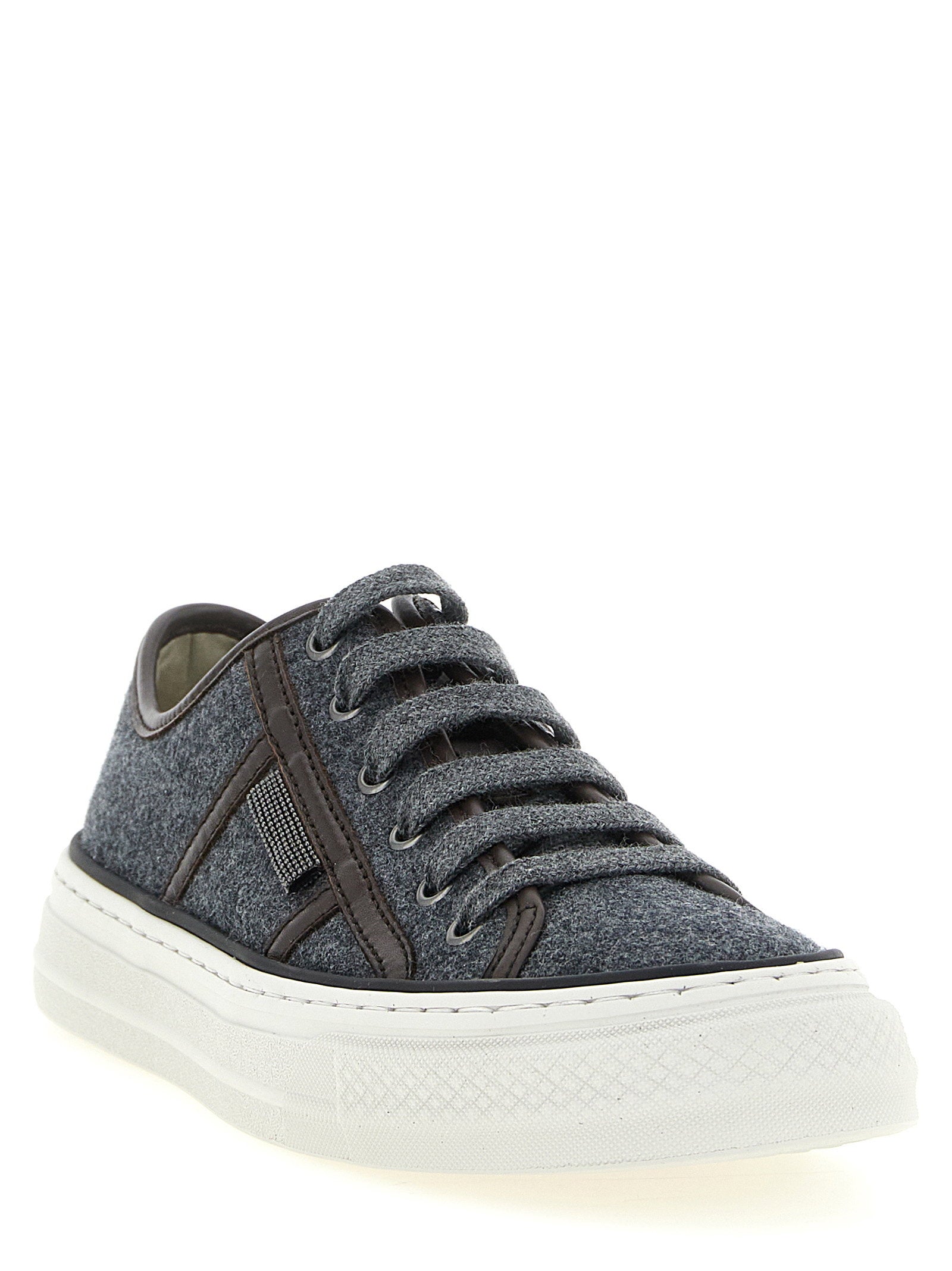 Brunello Cucinelli Shiny Tab Sneakers – 100% virgin wool - view 2