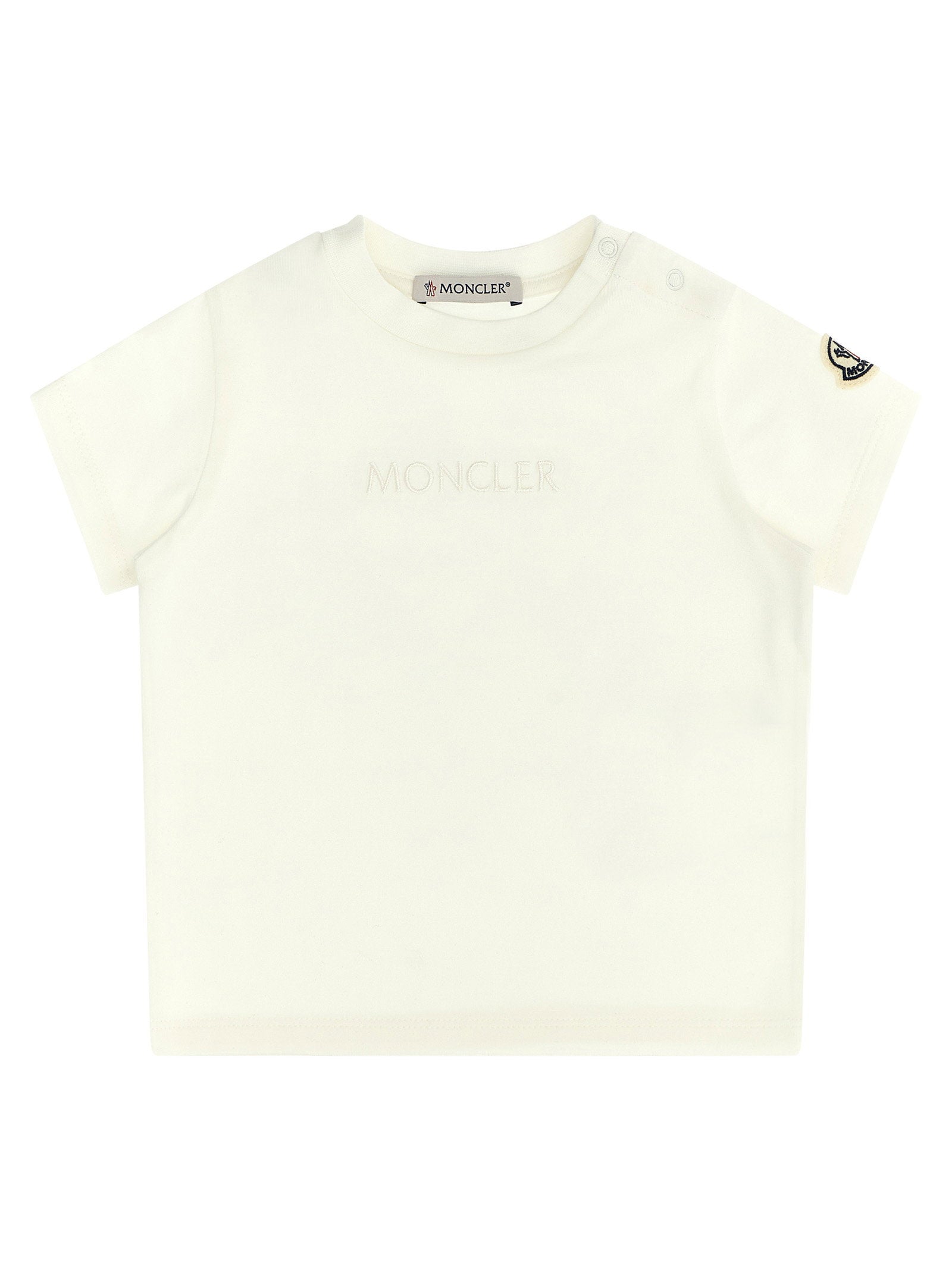 Moncler Enfant Logo Embroidery T-shirt – 92% cotton, 8% elastane