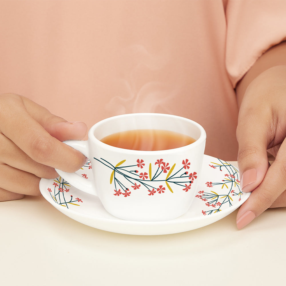 My Borosil Larah By Borosil Red Bud Cup n Saucer Set - view 2