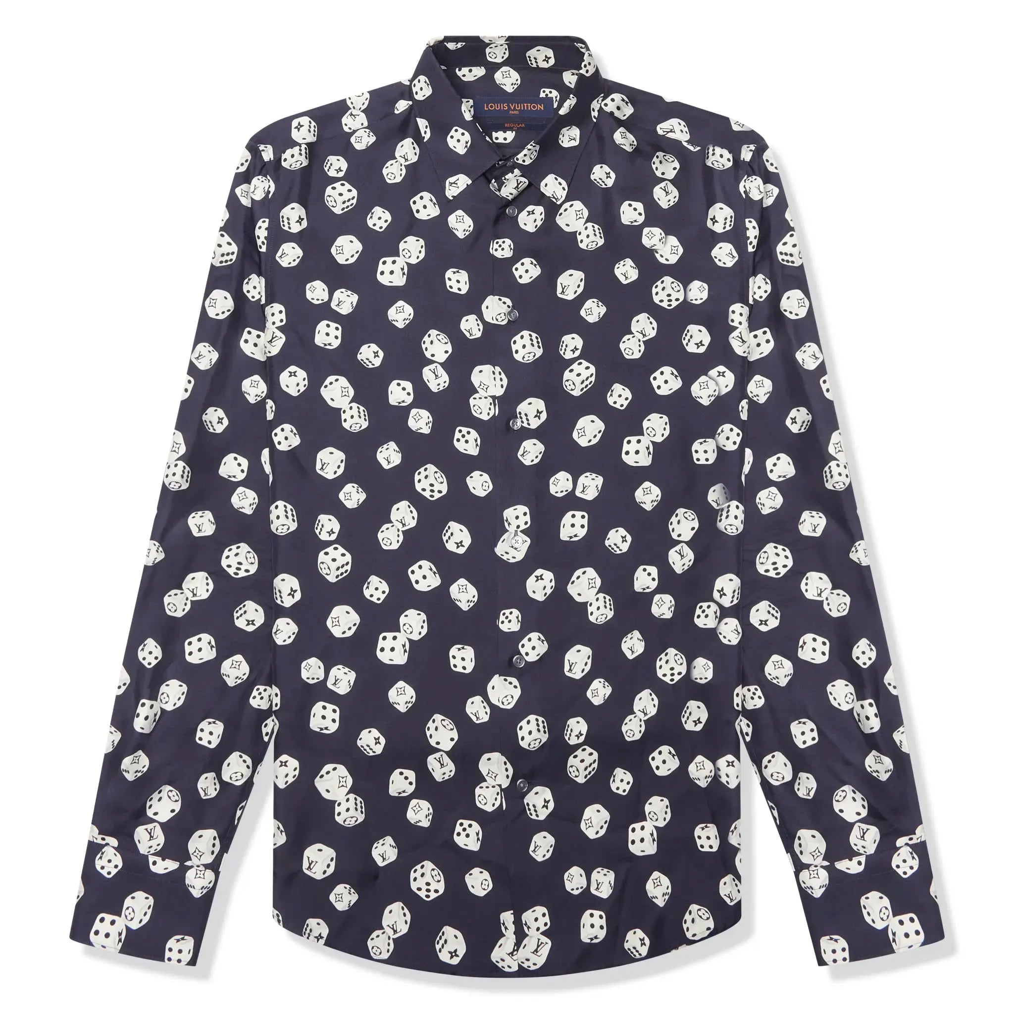 Louis Vuitton Dice Print Navy Silk Shirt – Blue