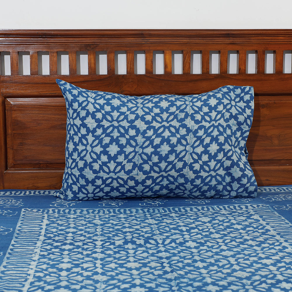 AHA VASTRA HANDLOOM Blue - Akola Block Printing Jhiri Pure Handloom Cotton Single Bedcover (94 x 59 in) - view 2