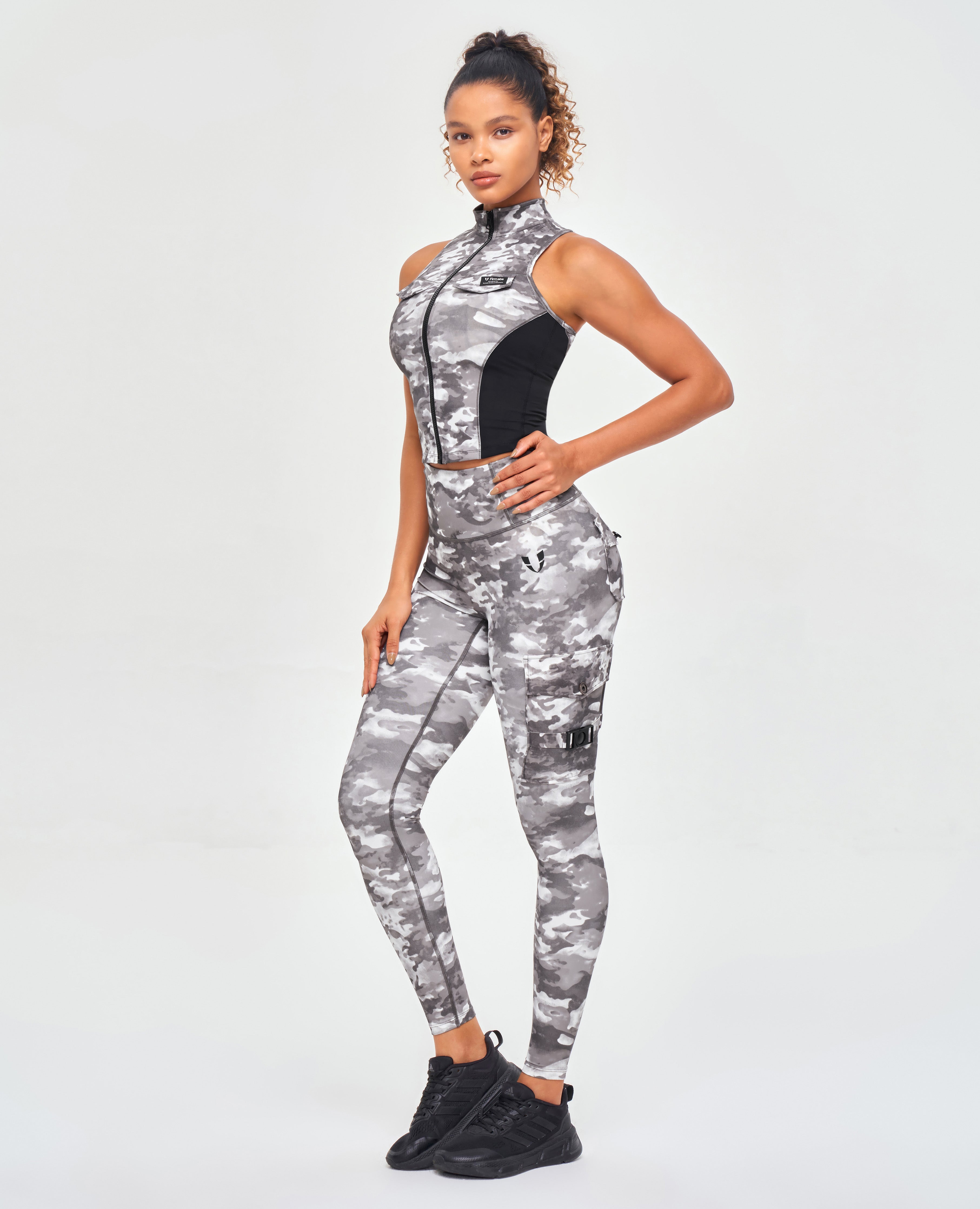 FIRM ABS Cargo Fitness Leggings - Tie Dye Camo - view 6