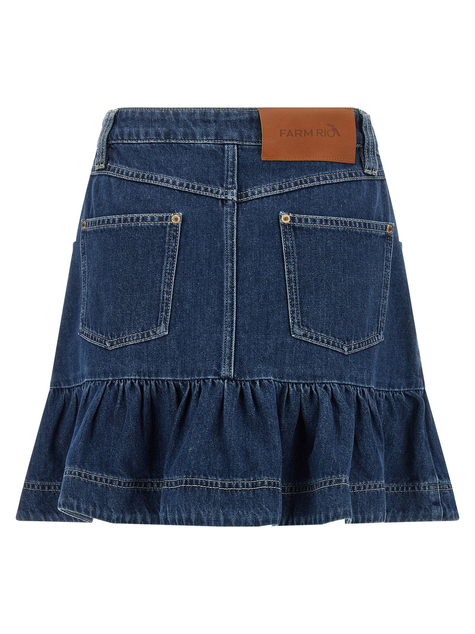 Farm Rio Denim Skirt With Flounces – 100% cotton - view 2