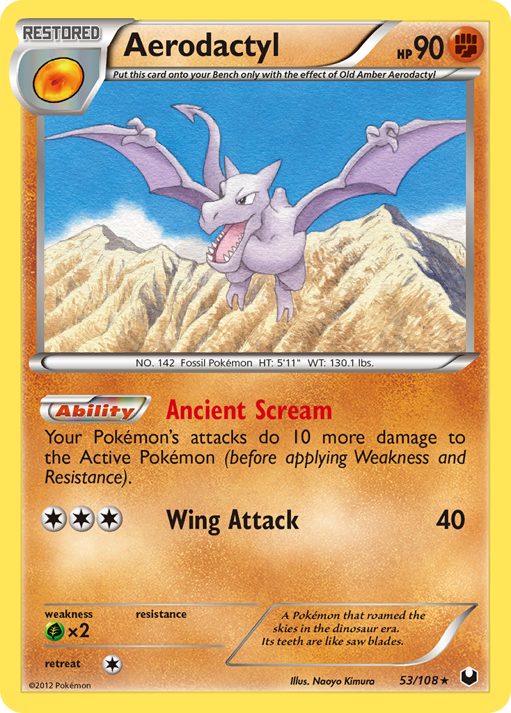 Rare bw5-53 non-holo – Pokémon Aerodactyl - 53/108 - Rare [bw5-53] [Non-Holo] - Aerodactyl - 53/108 - Rare