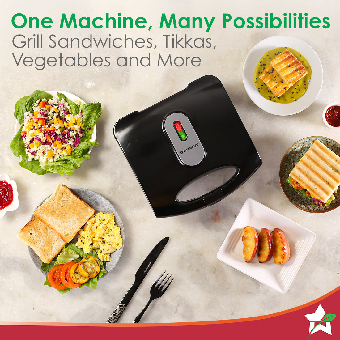 Acura Plus Sandwich Griller| 750W | Non-stick Aluminium Grill Plates by blacktree - view 7