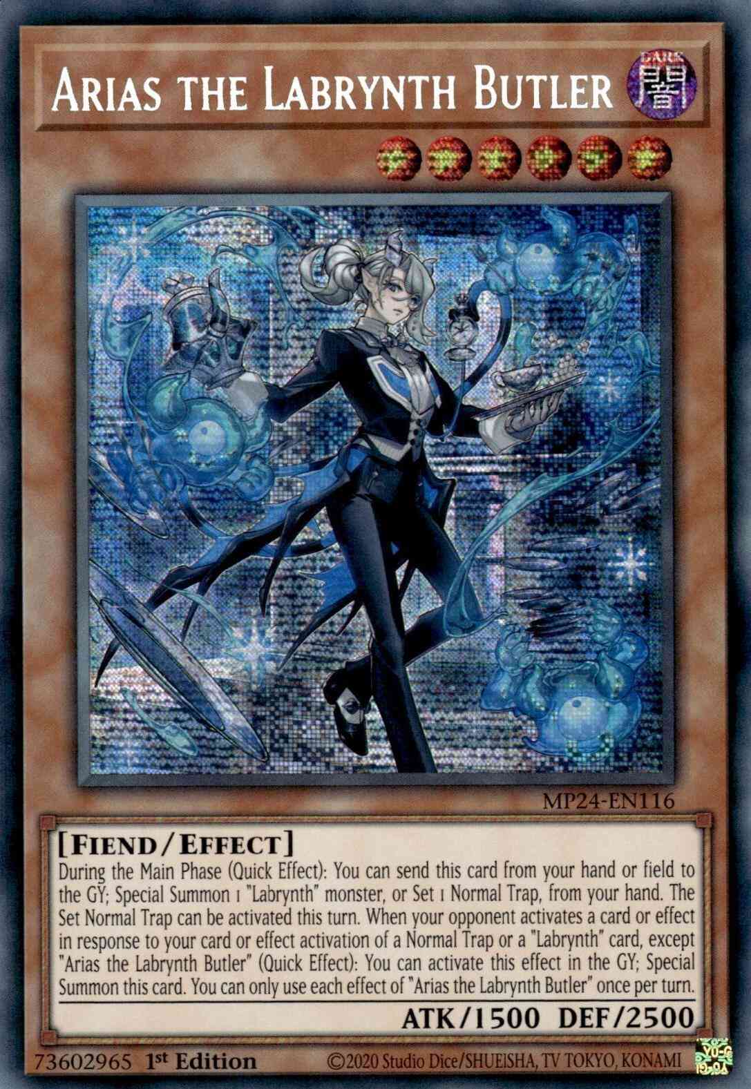 Yu-Gi-Oh! Arias the Labrynth Butler - MP24-EN116 - Prismatic Secret Rare - 1st Edition