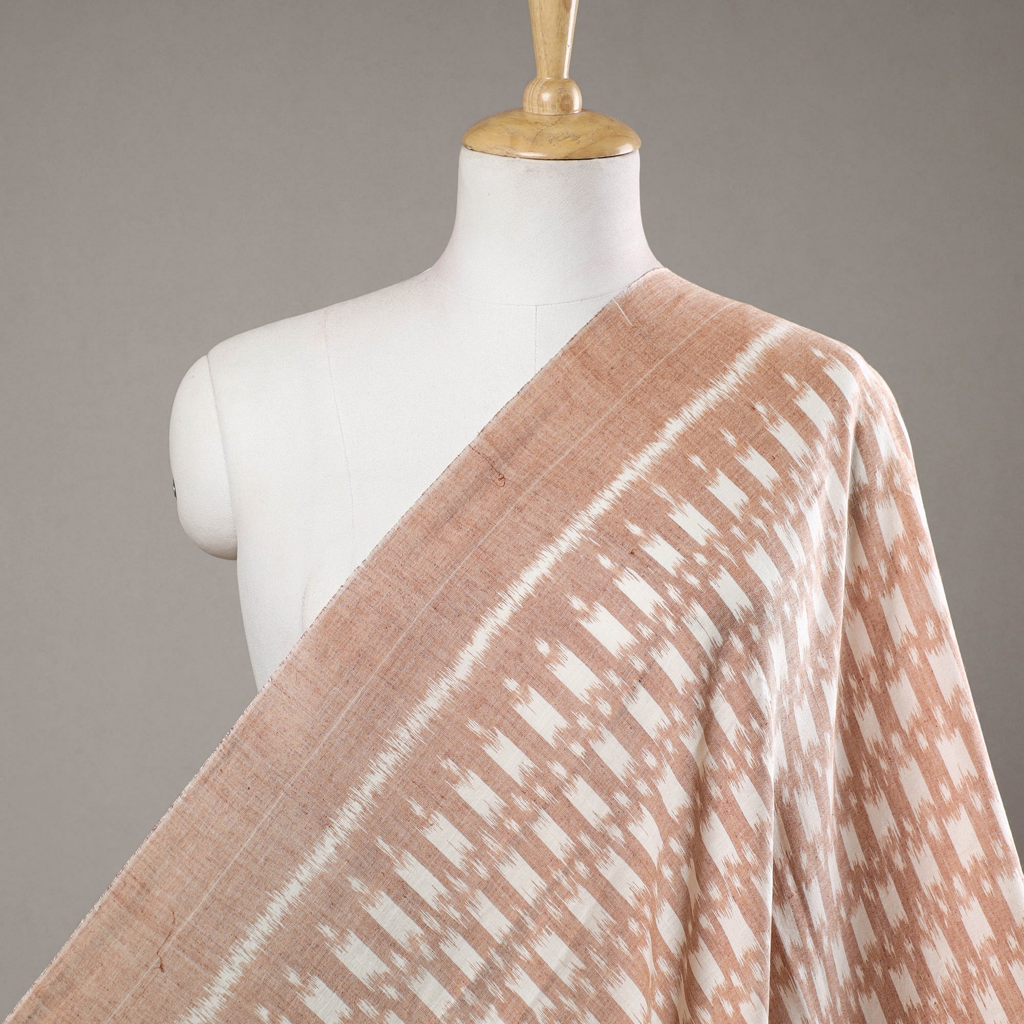 ASHOKA ASSEMBLE - CELEBRATING CRAFTS OF ODISHA Brown - Maniabandha Ikat Weave Handloom Cotton Fabric