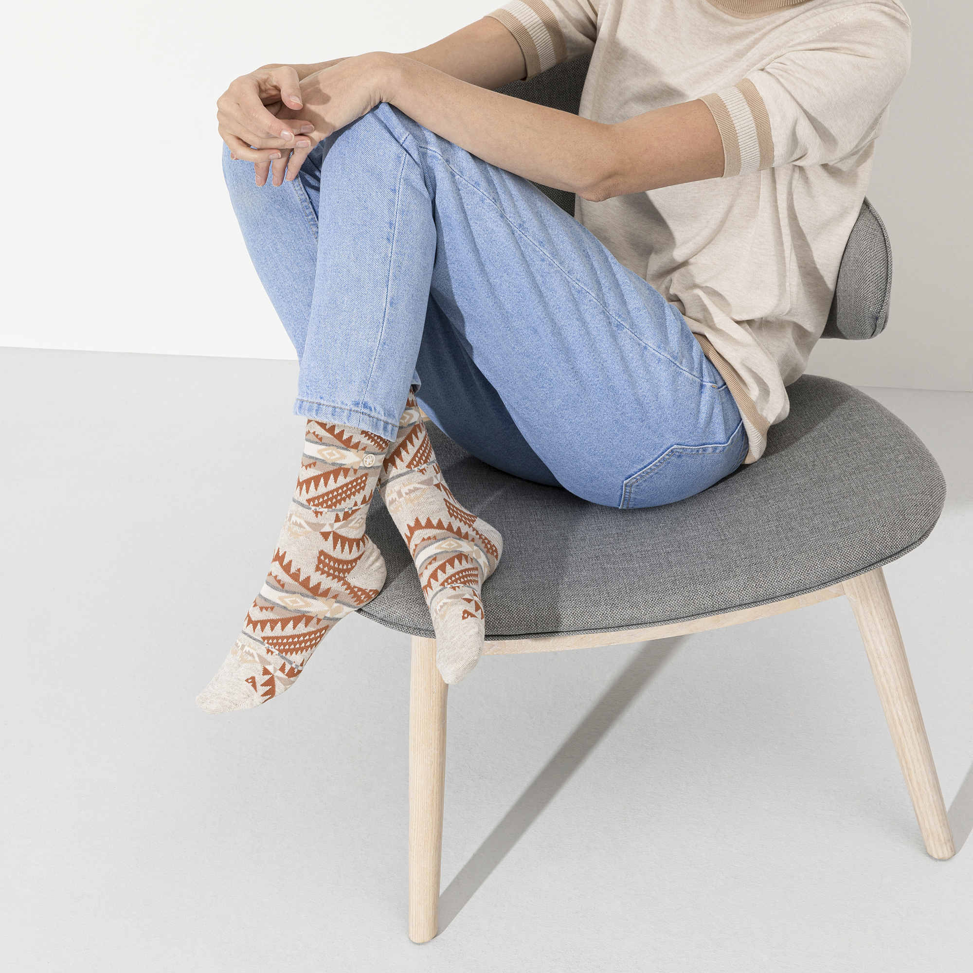Birkenstock Linen Socks – White White/Eggshell - view 3