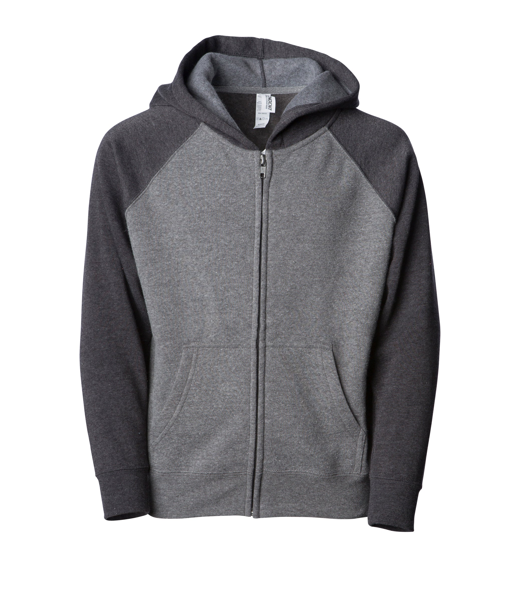 Independent Trading Company Youth Lightweight Special Blend Raglan Zip Hood - view 3