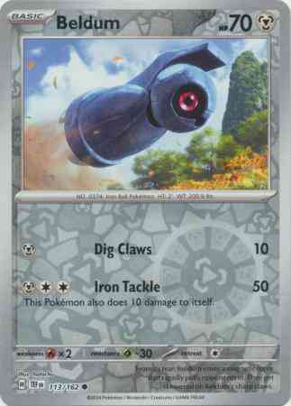 Common sv05-113 reverse – Pokémon Beldum - 113/162 - Common [sv05-113] [Reverse Holo]
