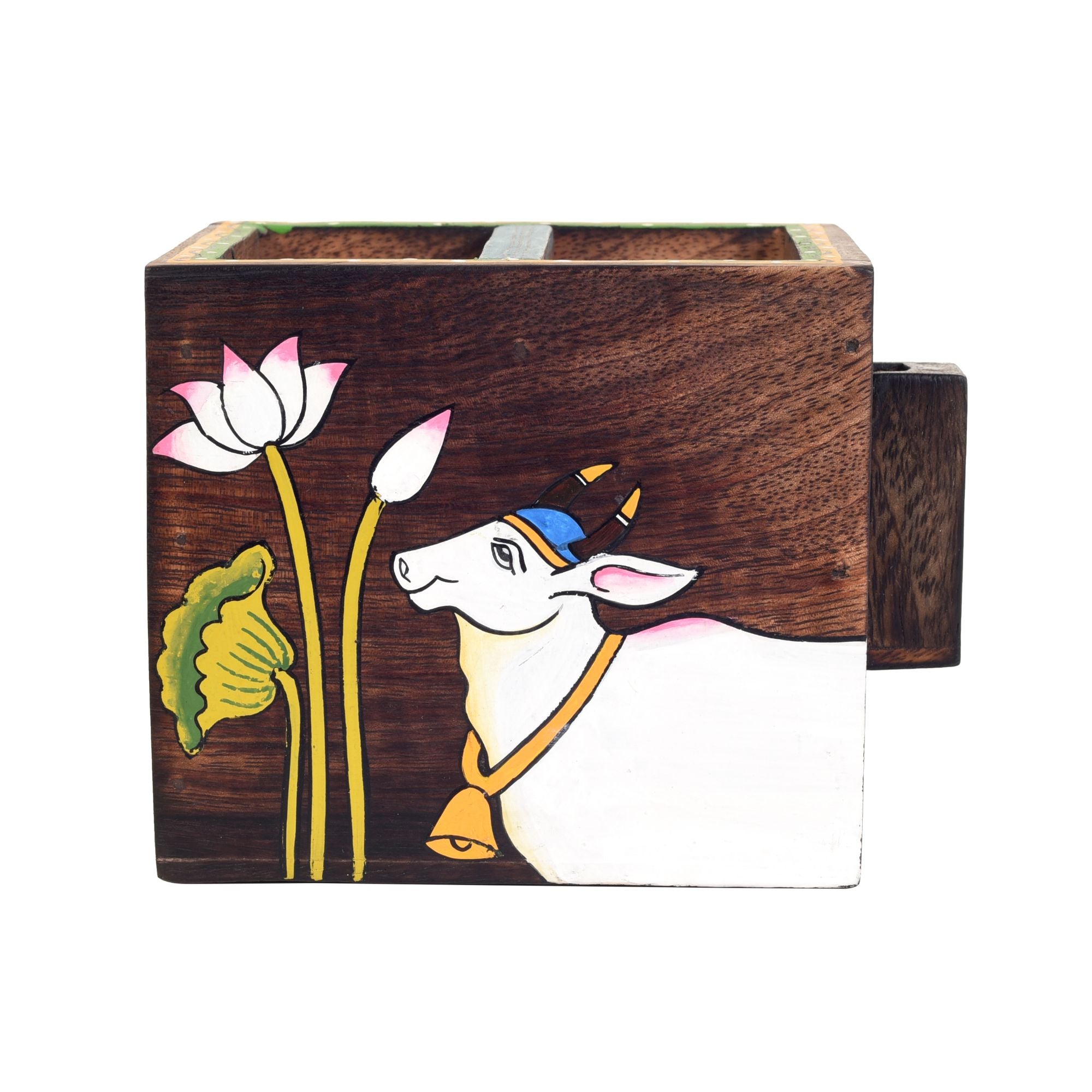 ART CREATIONS BY SUMAN SONTHALIA Brown - Pichhwai Leela Cutlery Holder - view 2