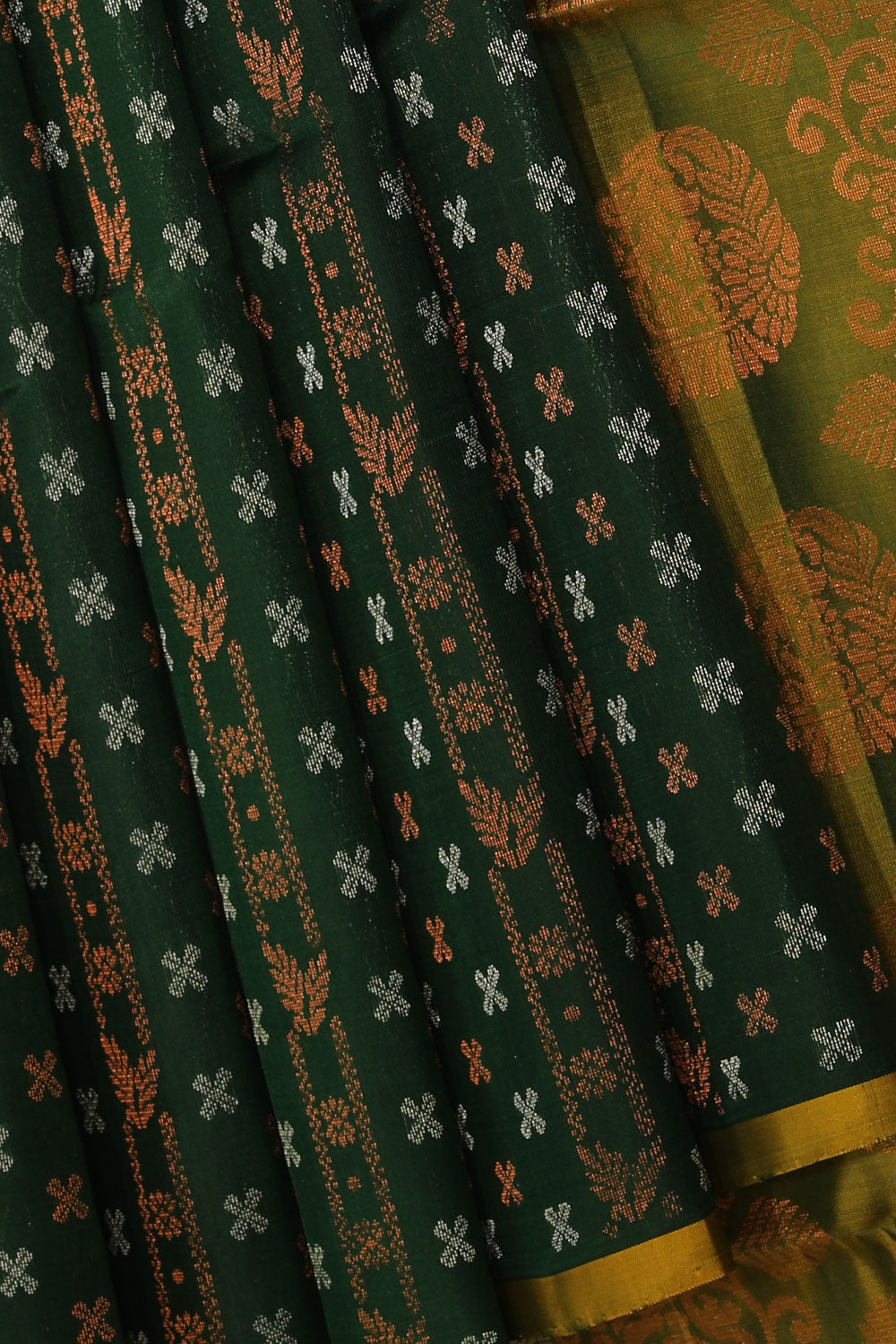 Kalanjali Gorgeous Bottle-Green Saree – Women's - view 2