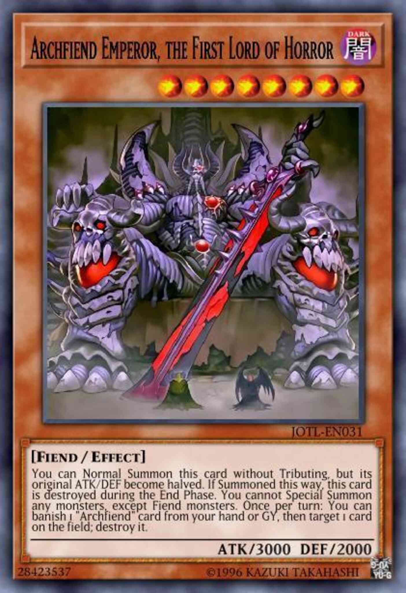 Emperor the first – Yu-Gi-Oh! Archfiend Emperor, the First Lord of Horror - SR06-EN007 - Common - 1st Edition