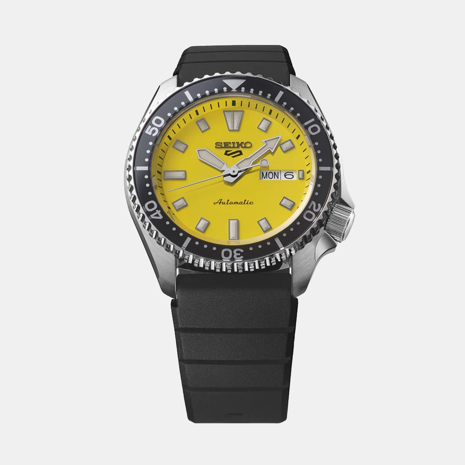 Seiko 5 Sports Men Automatic Yellow Dial Analog Silicone Watch SRPL87K1 - view 2