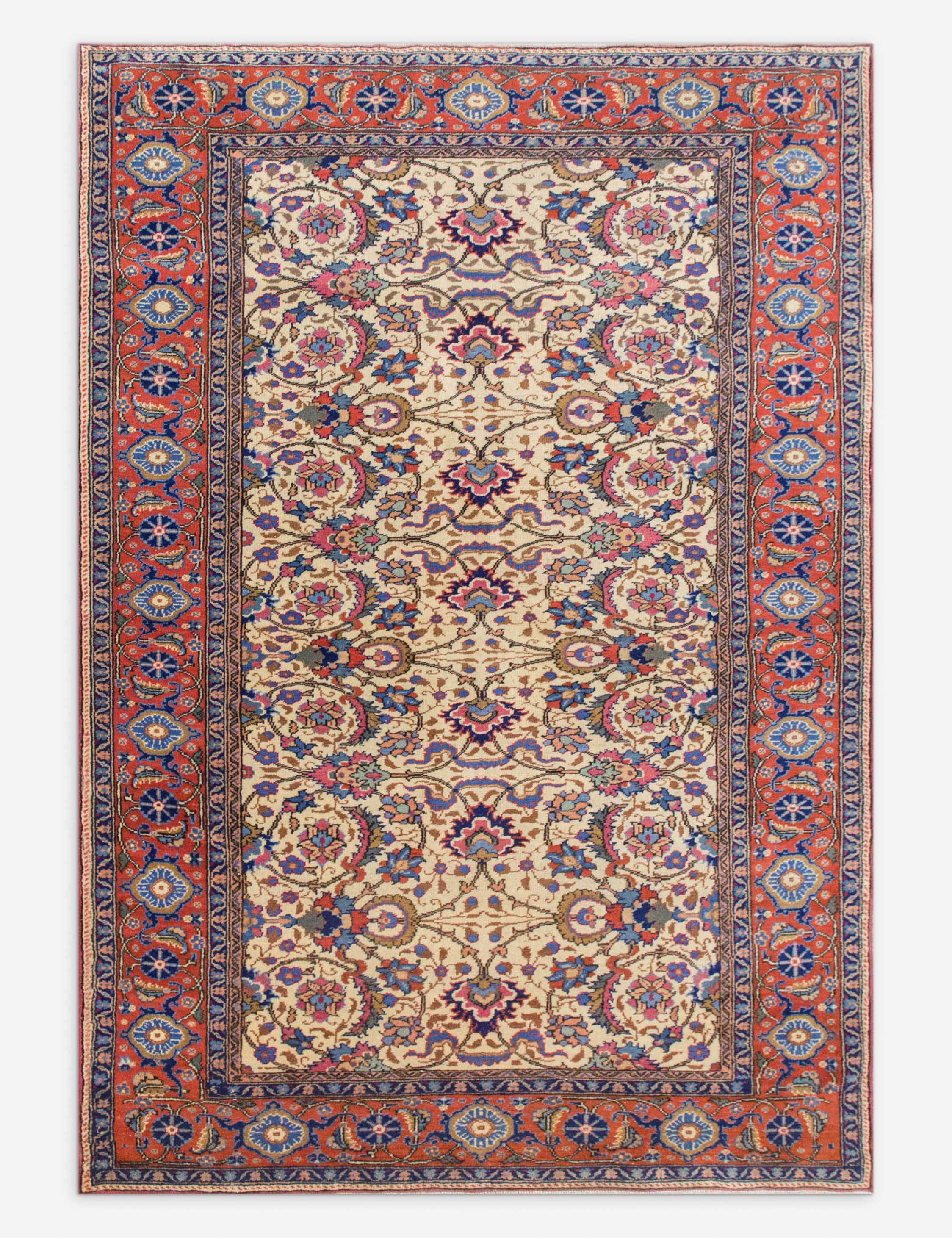 Lulu and Georgia Vintage Turkish Hand-Knotted Wool Rug No. 552, 3'9" x 5'8"