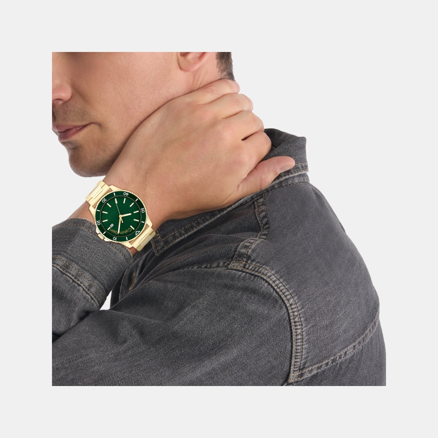 Calvin Klein Aqueous Men Quartz Green Dial Analog Stainless Steel Watch 25200383 - view 4